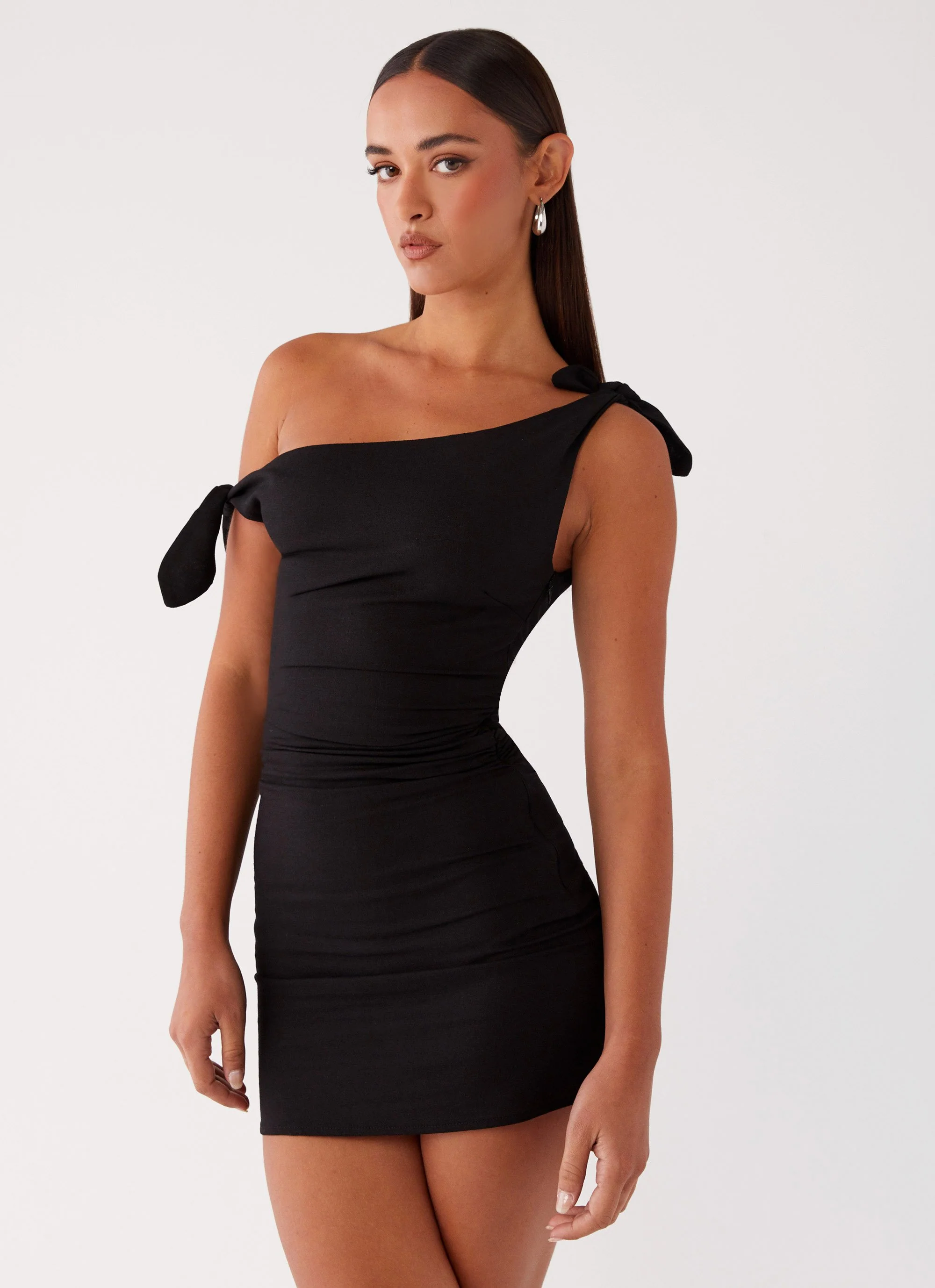 Amazonia Linen Mini Dress - Black - Image 5
