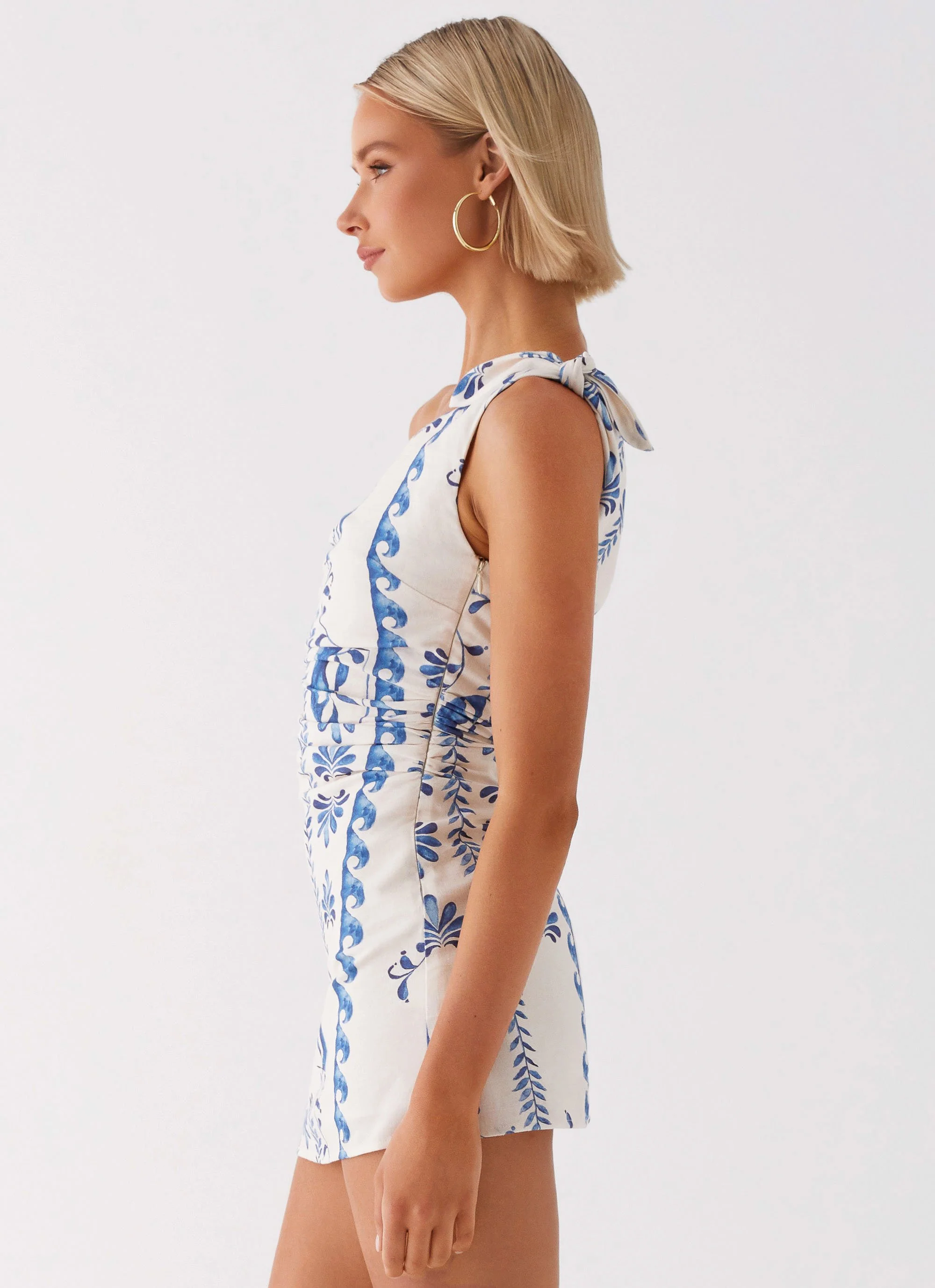 Amazonia Linen Mini Dress - Floral Wave - Image 3