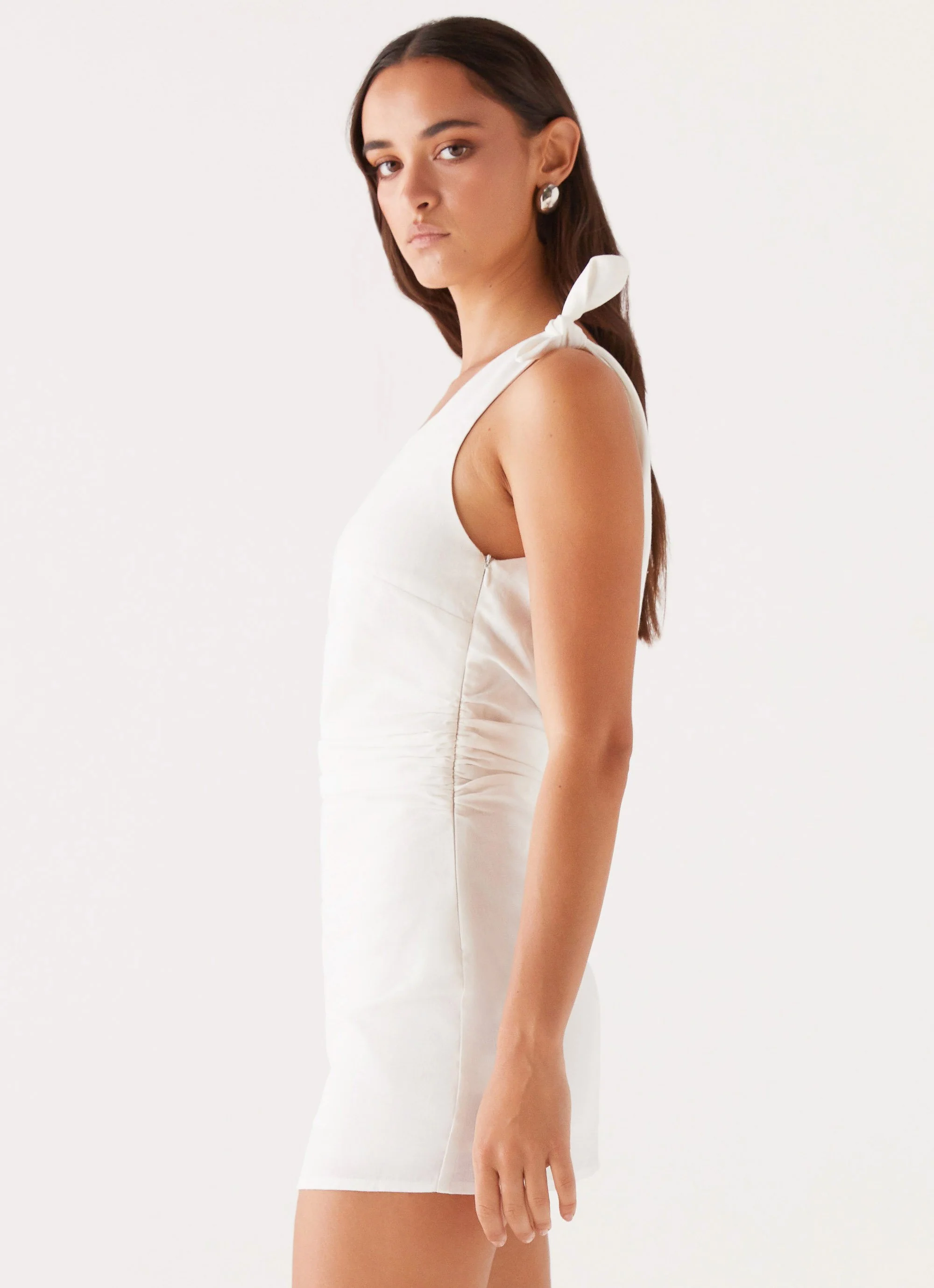 Amazonia Linen Mini Dress - White - Image 3