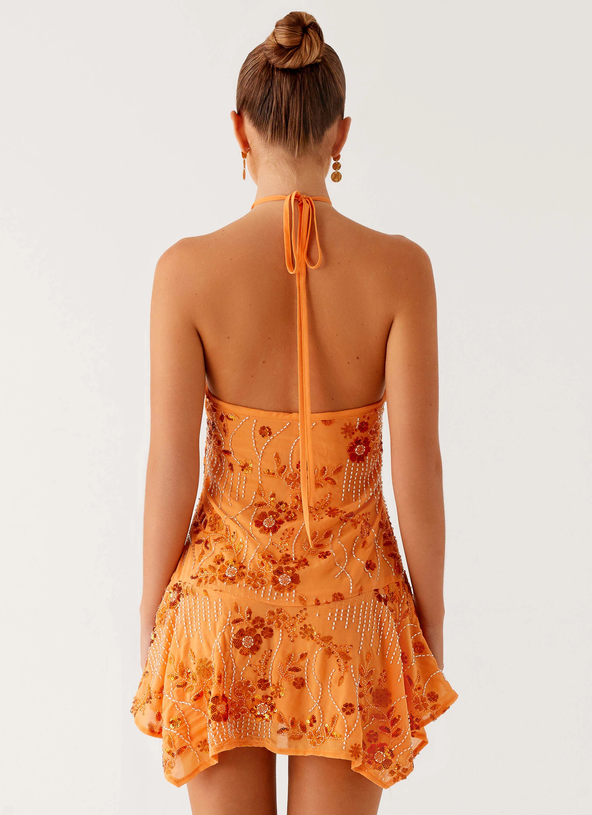 Ampolia Halter Mini Dress - Orange - Image 5