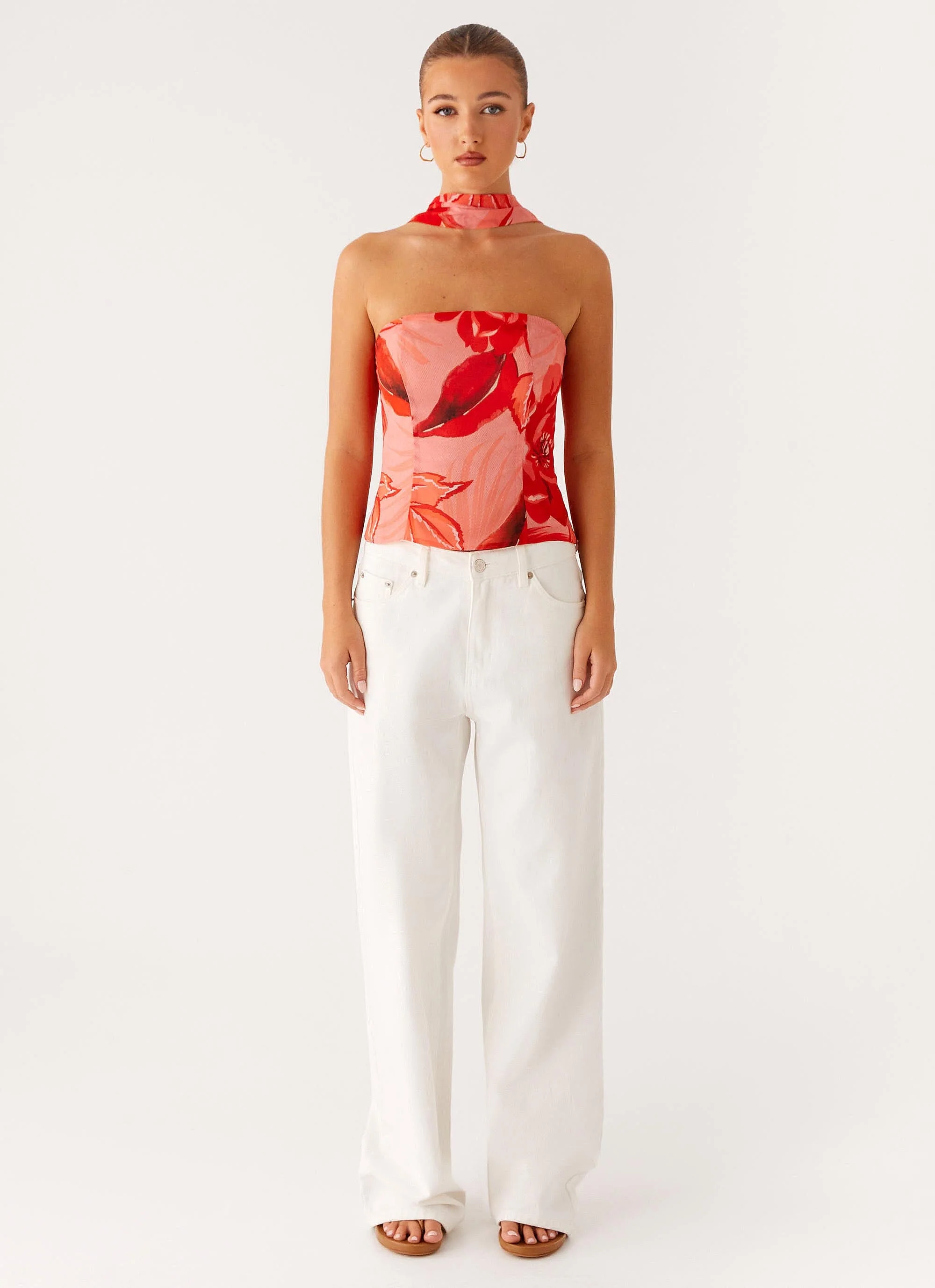 Anais Scarf Top - Sicily Sunset Print - Image 2