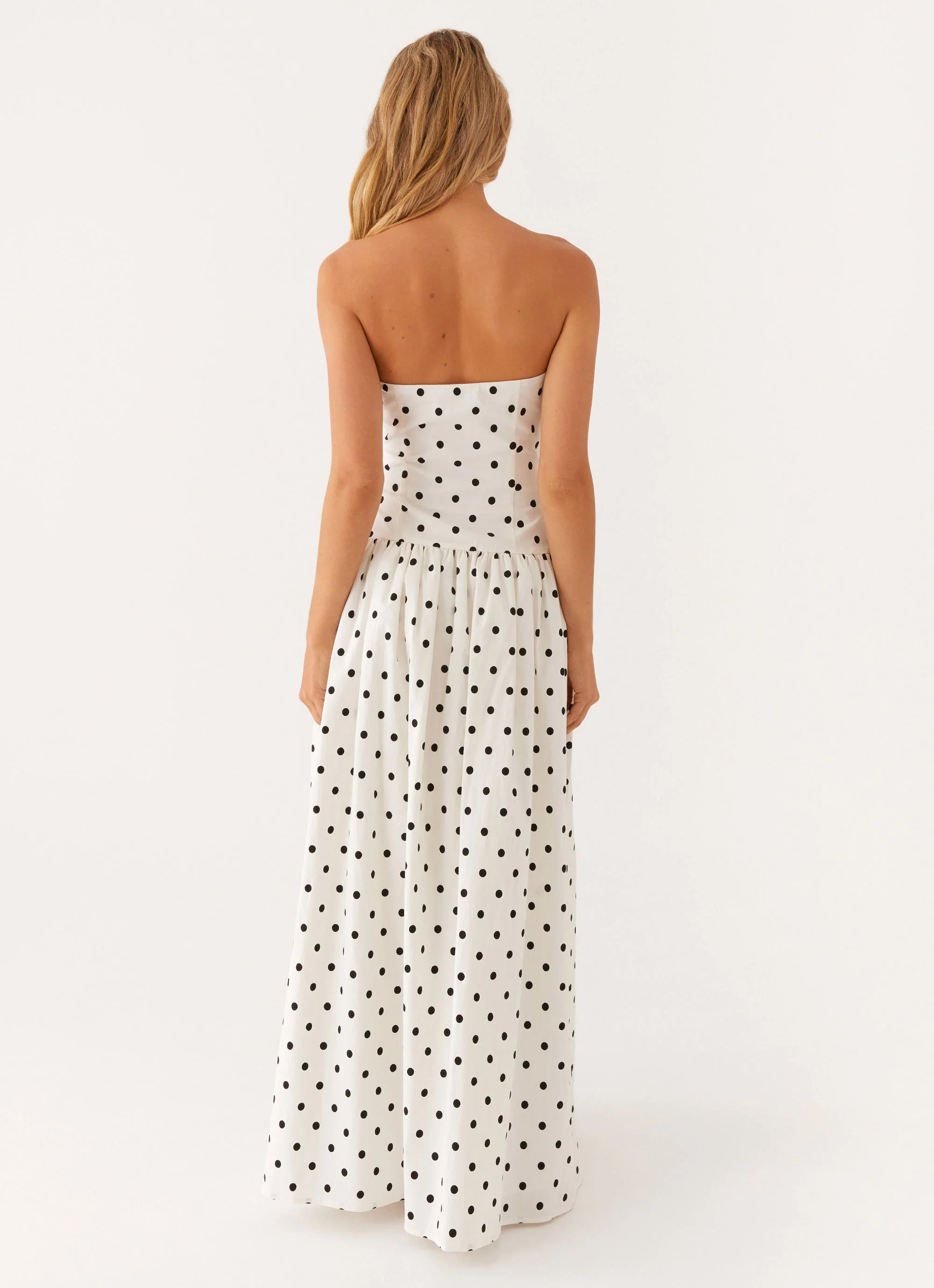 Andorra Maxi Dress - White Polkadot - Image 5