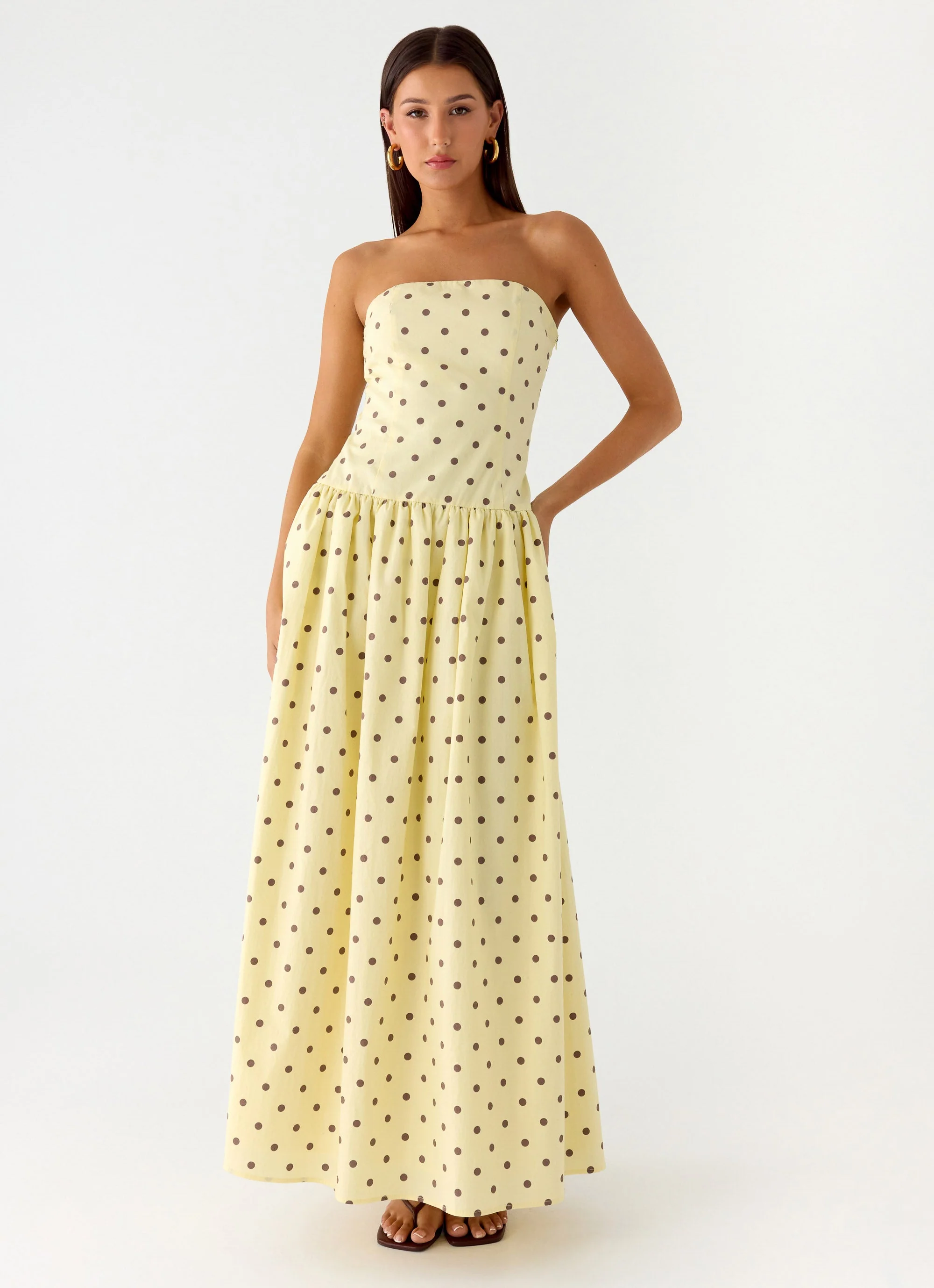 Andorra Maxi Dress - Yellow Polkadot - Image 4