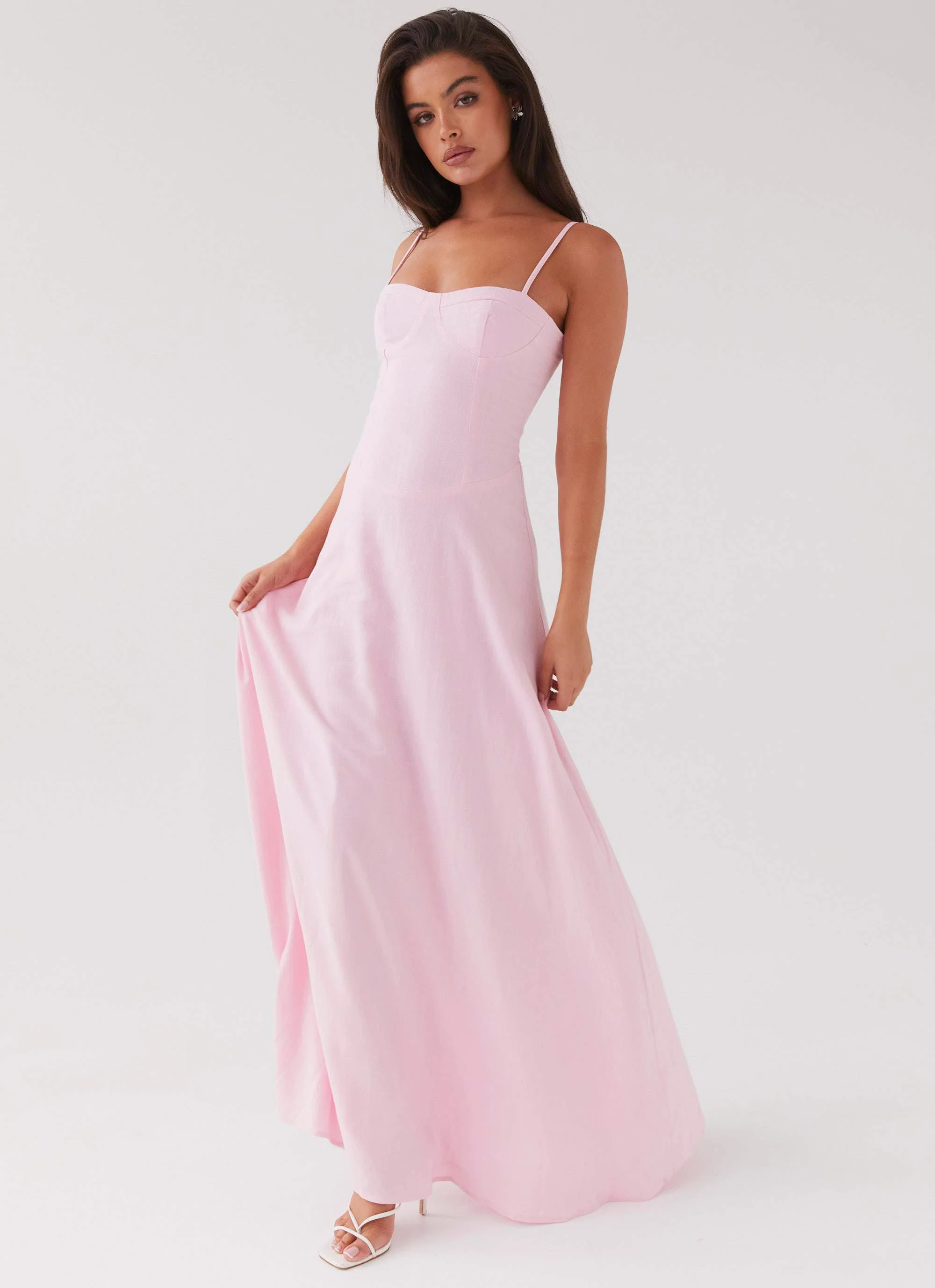 Angelina Linen Maxi Dress - Pink Petal - Image 2
