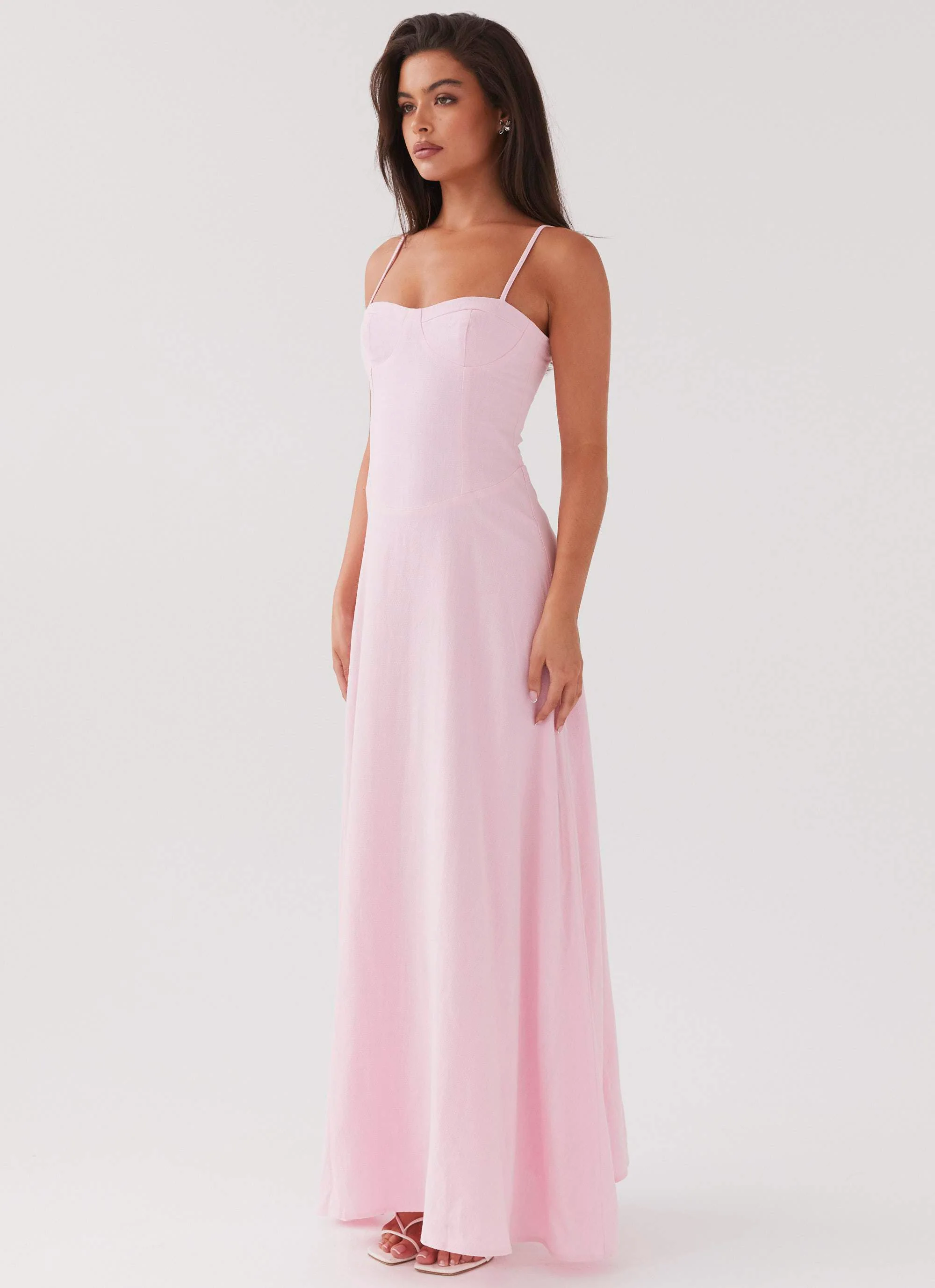 Angelina Linen Maxi Dress - Pink Petal - Image 4