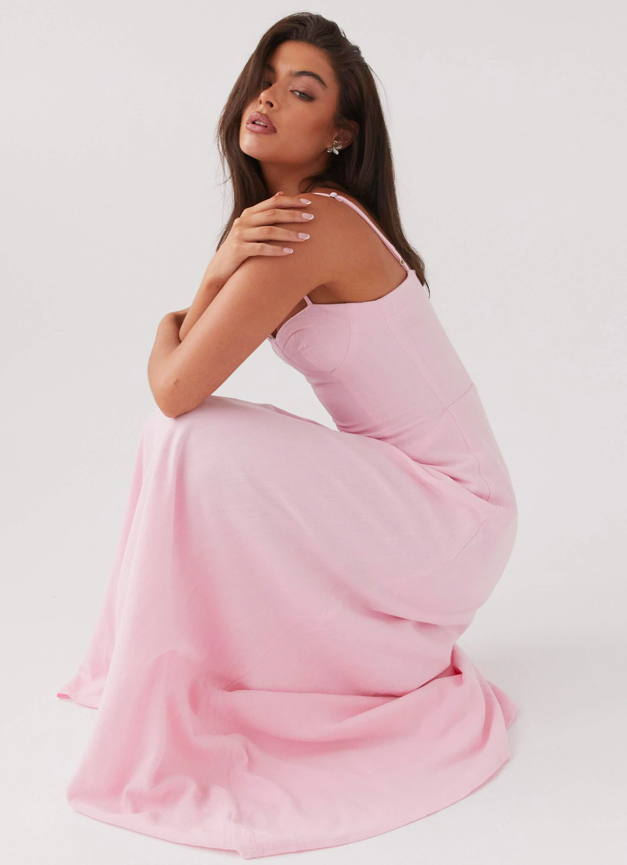Angelina Linen Maxi Dress - Pink Petal - Image 7