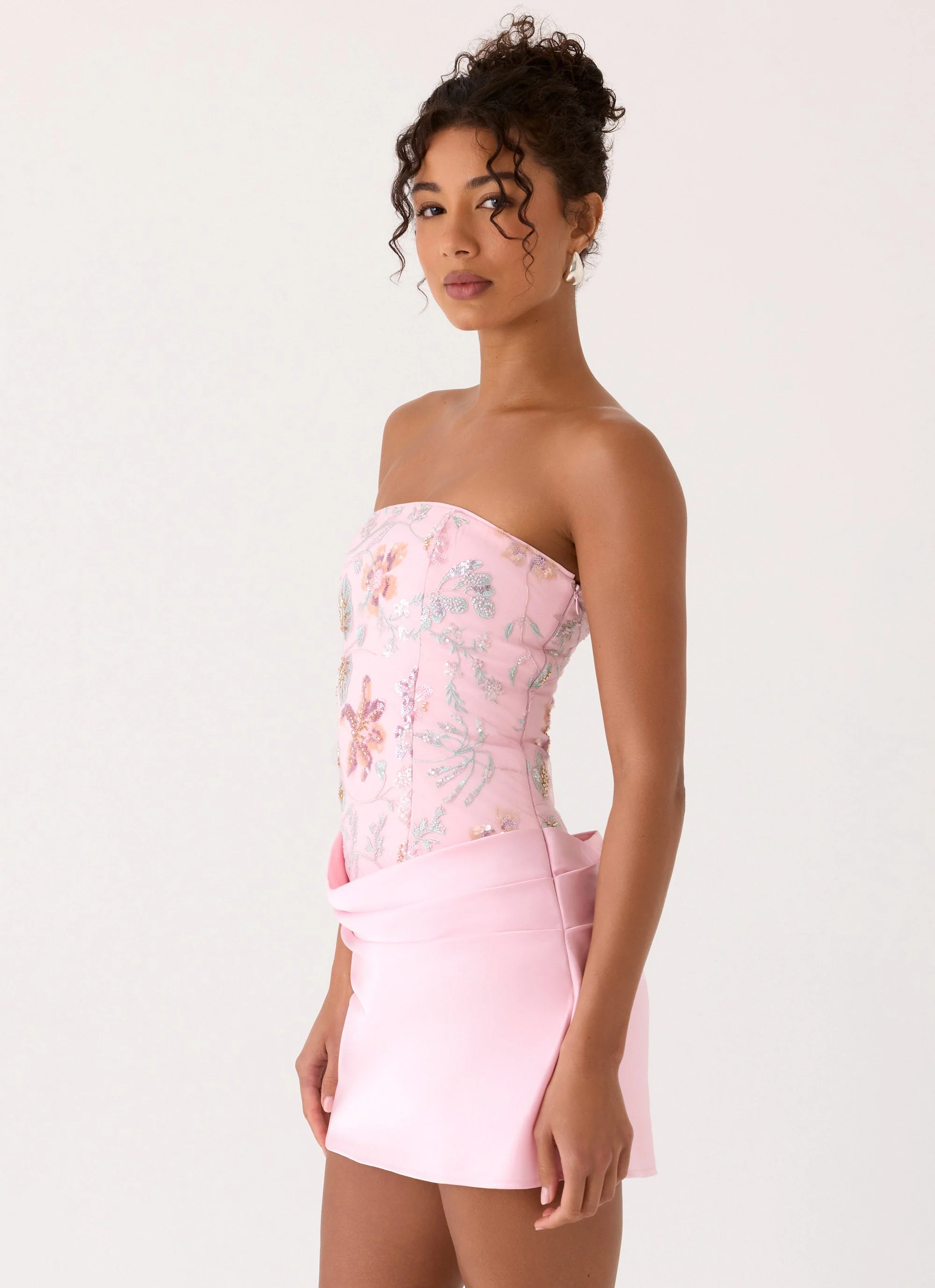 Angelique Beaded Mini Dress - Pink Everbloom - Image 6