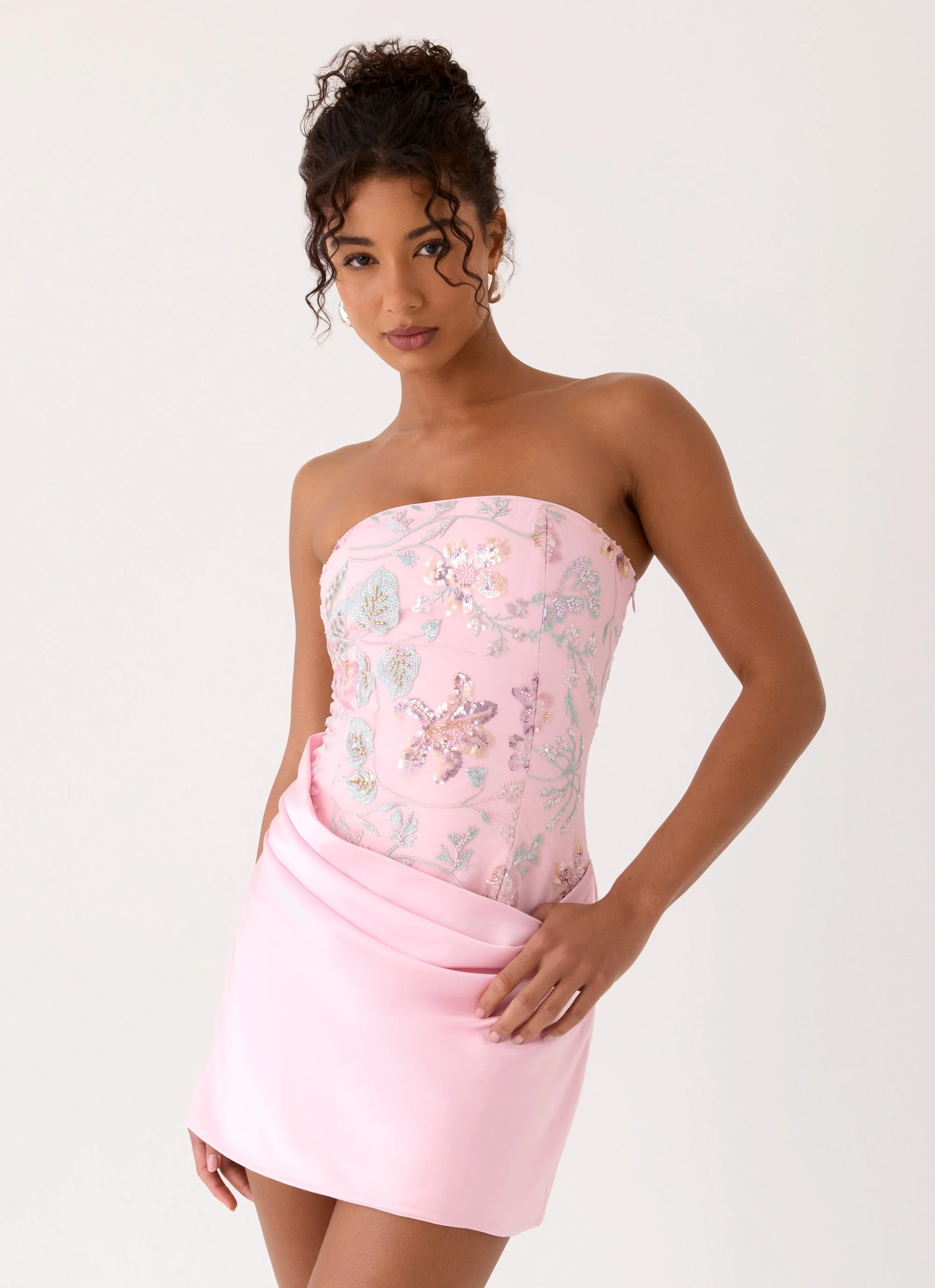Angelique Beaded Mini Dress - Pink Everbloom - Image 8