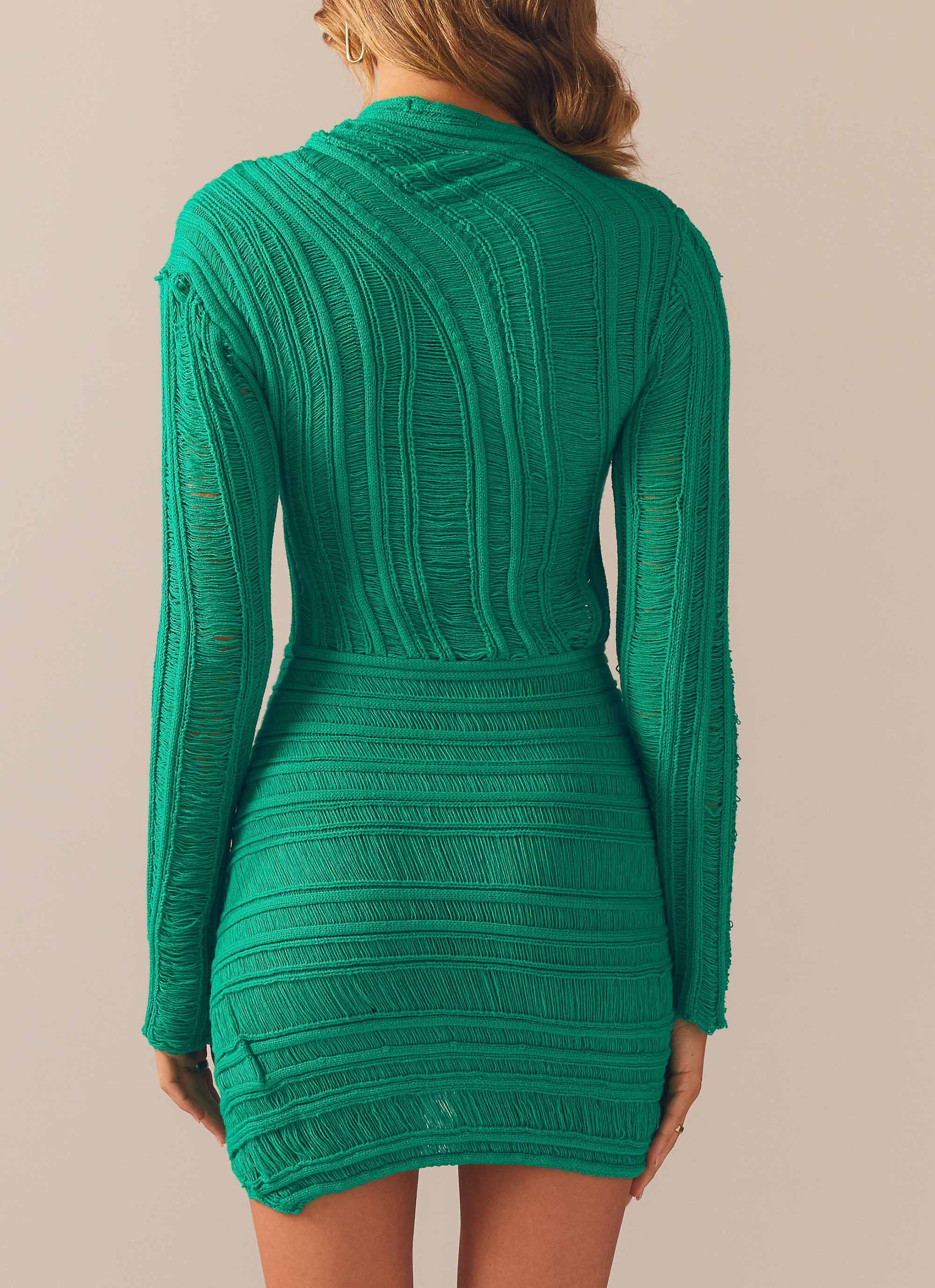 Angels Wing Mini Dress - Jade Green - Image 6