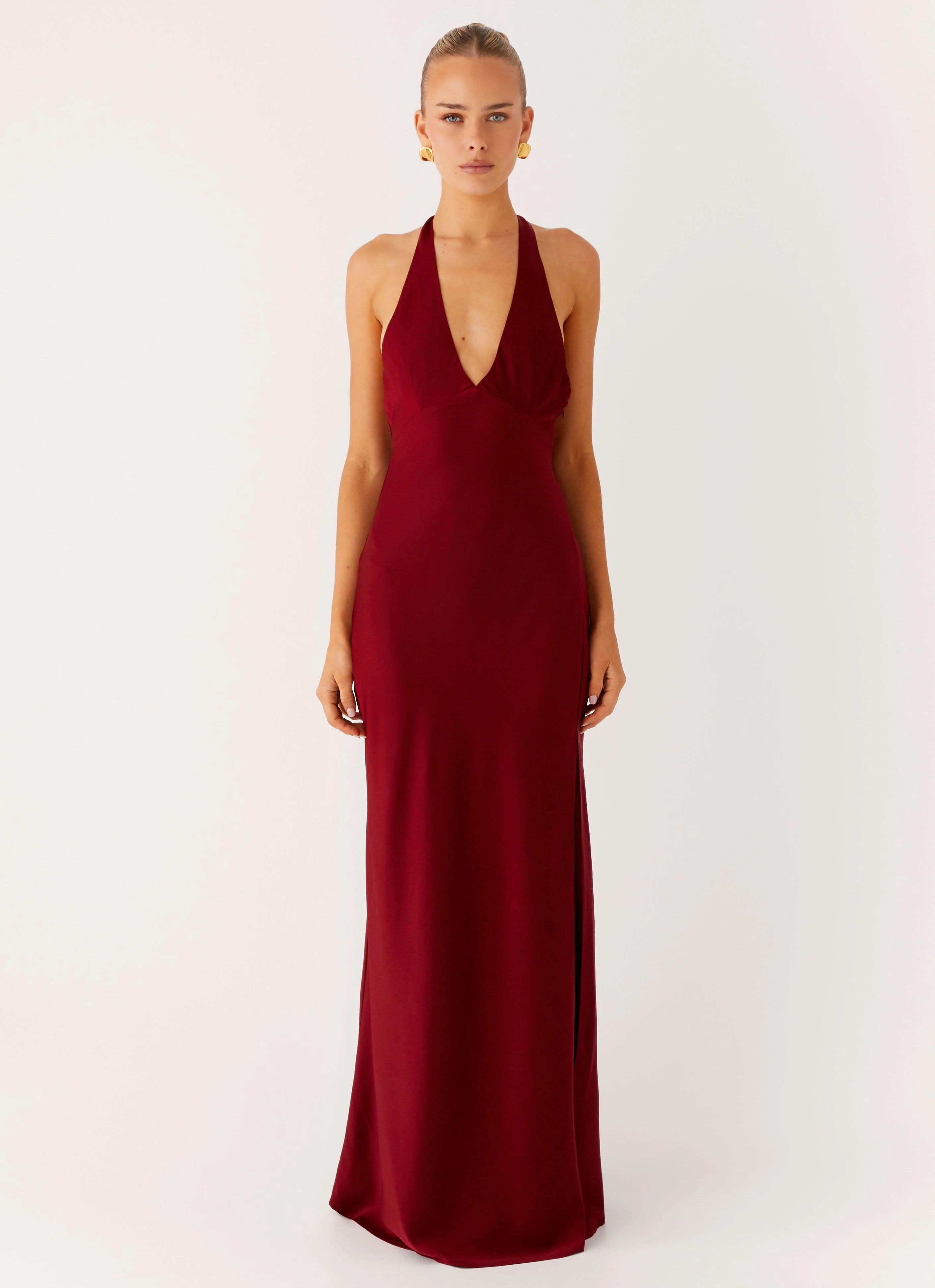 Angie Maxi Dress - Burgundy - Image 4