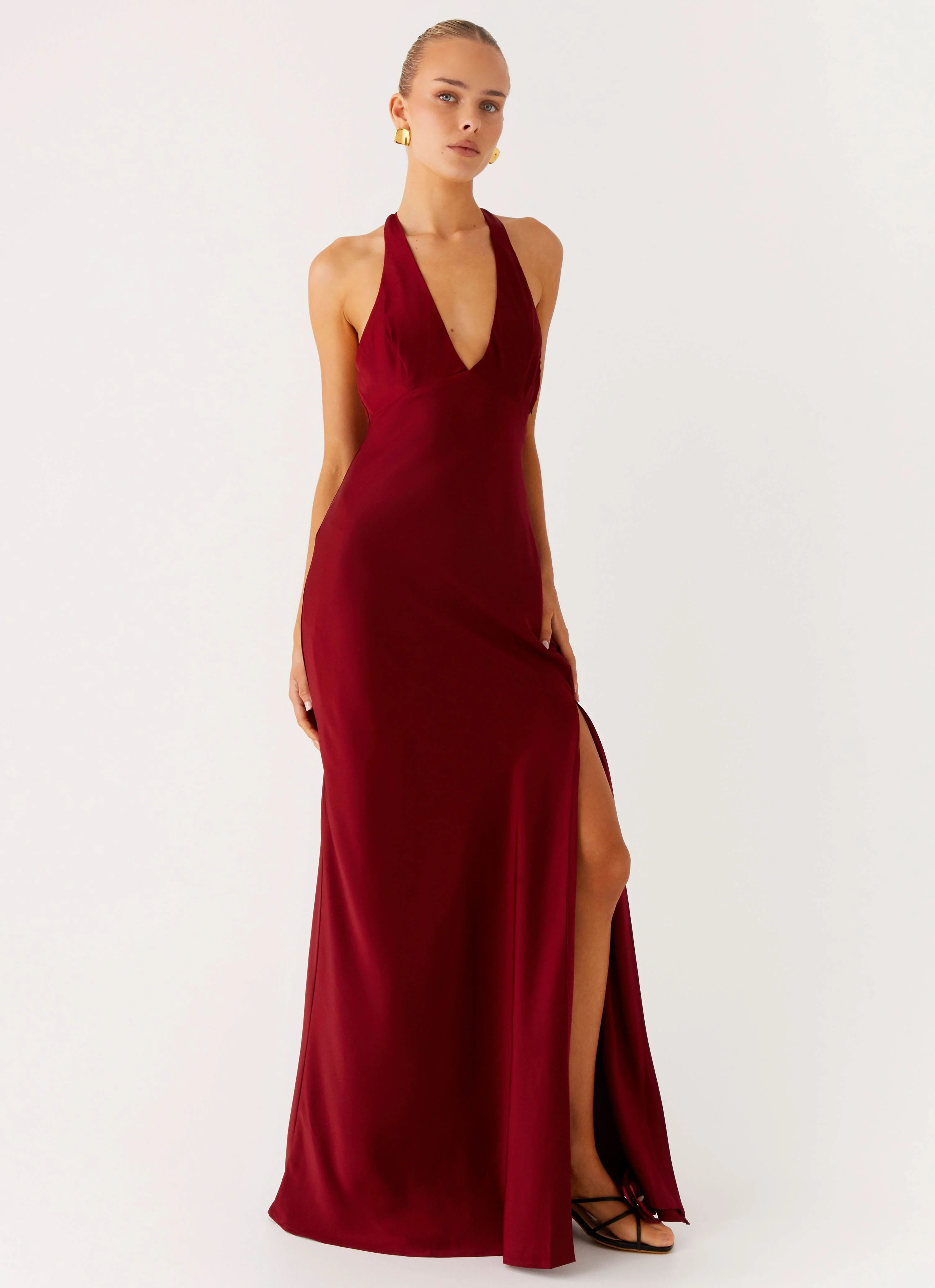 Angie Maxi Dress - Burgundy - Image 6