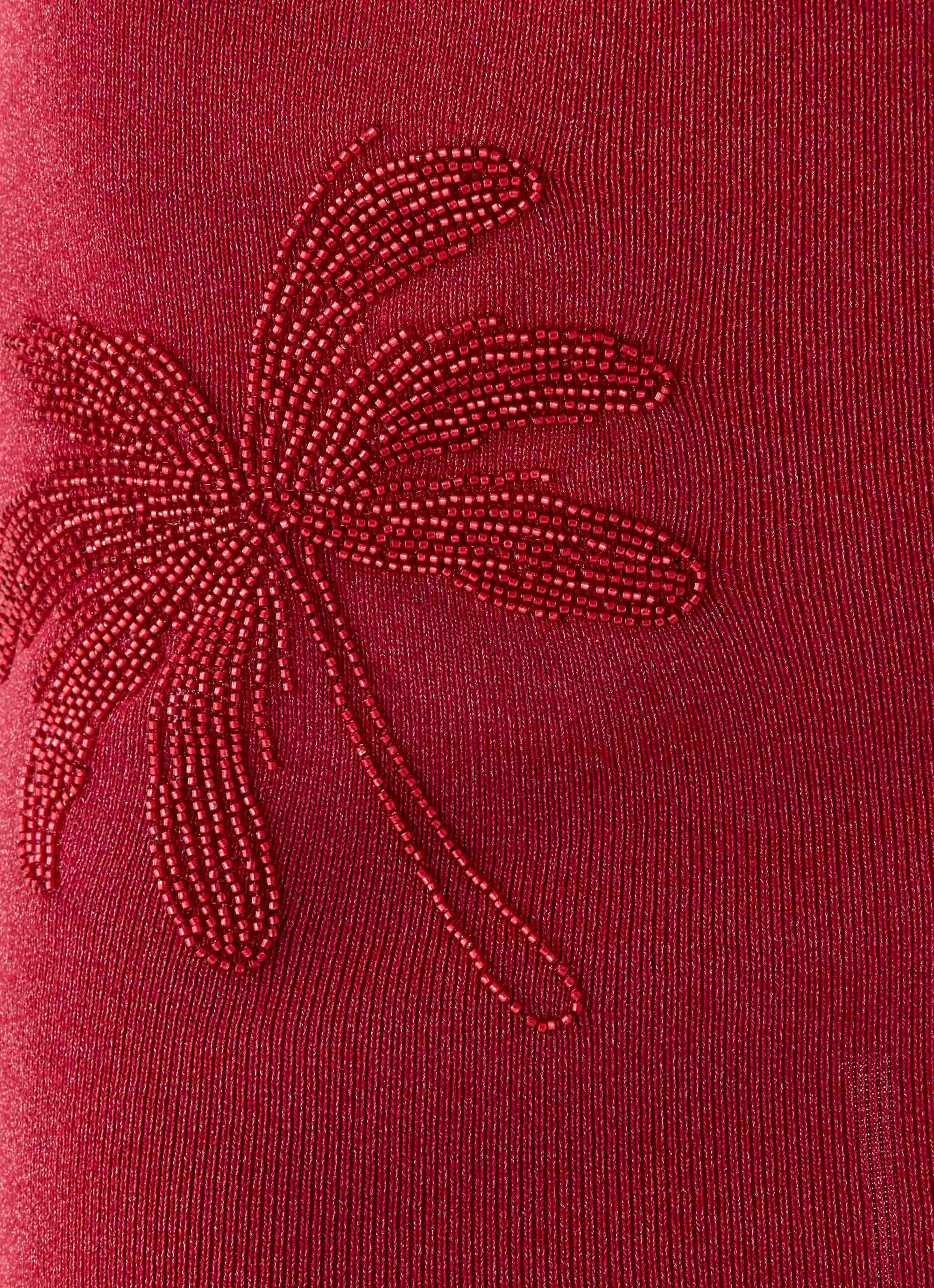 Annalise Beaded Mini Dress - Wine - Image 5
