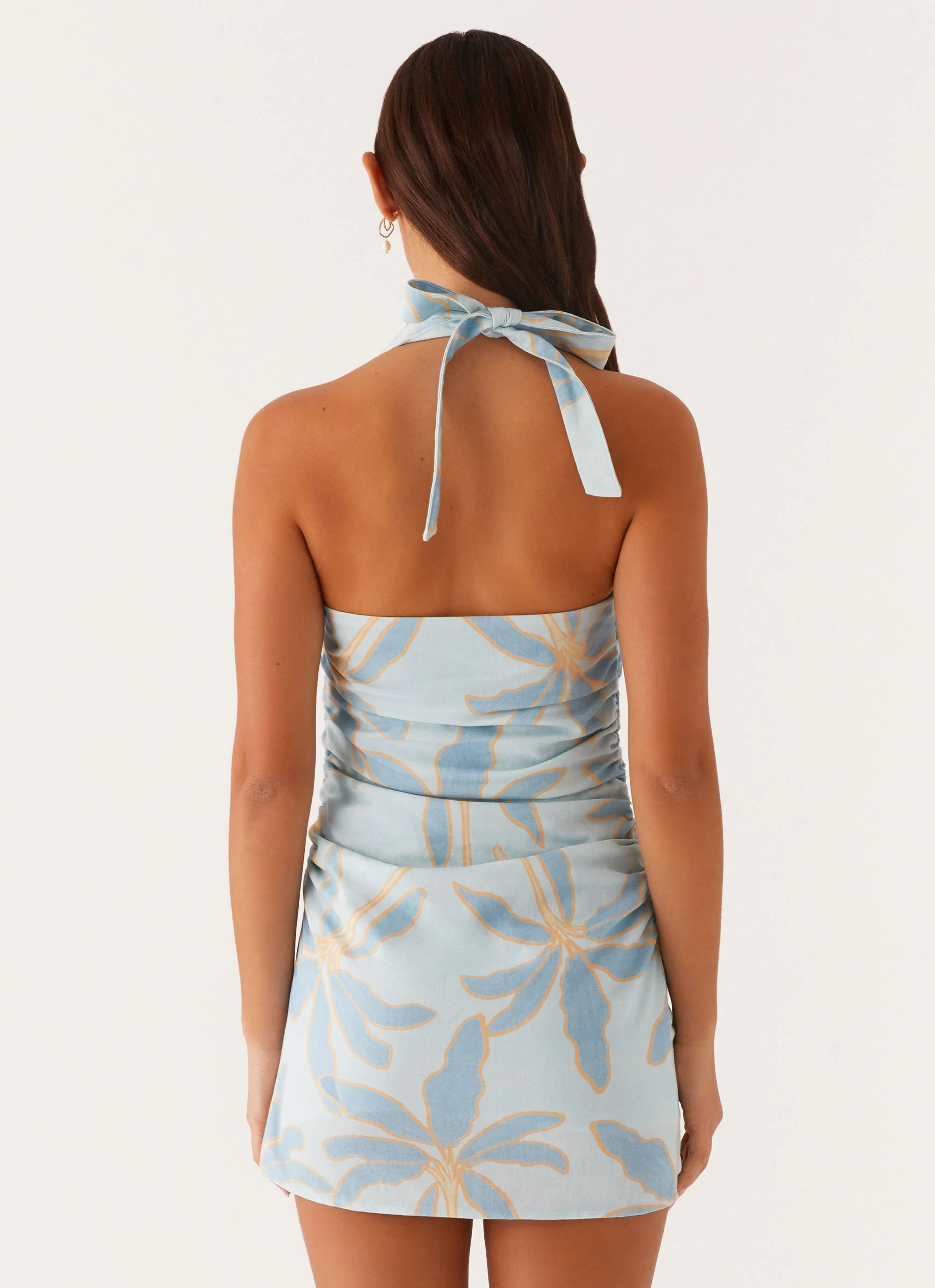 Annalissa Linen Mini Dress - Opulent Blue - Image 4