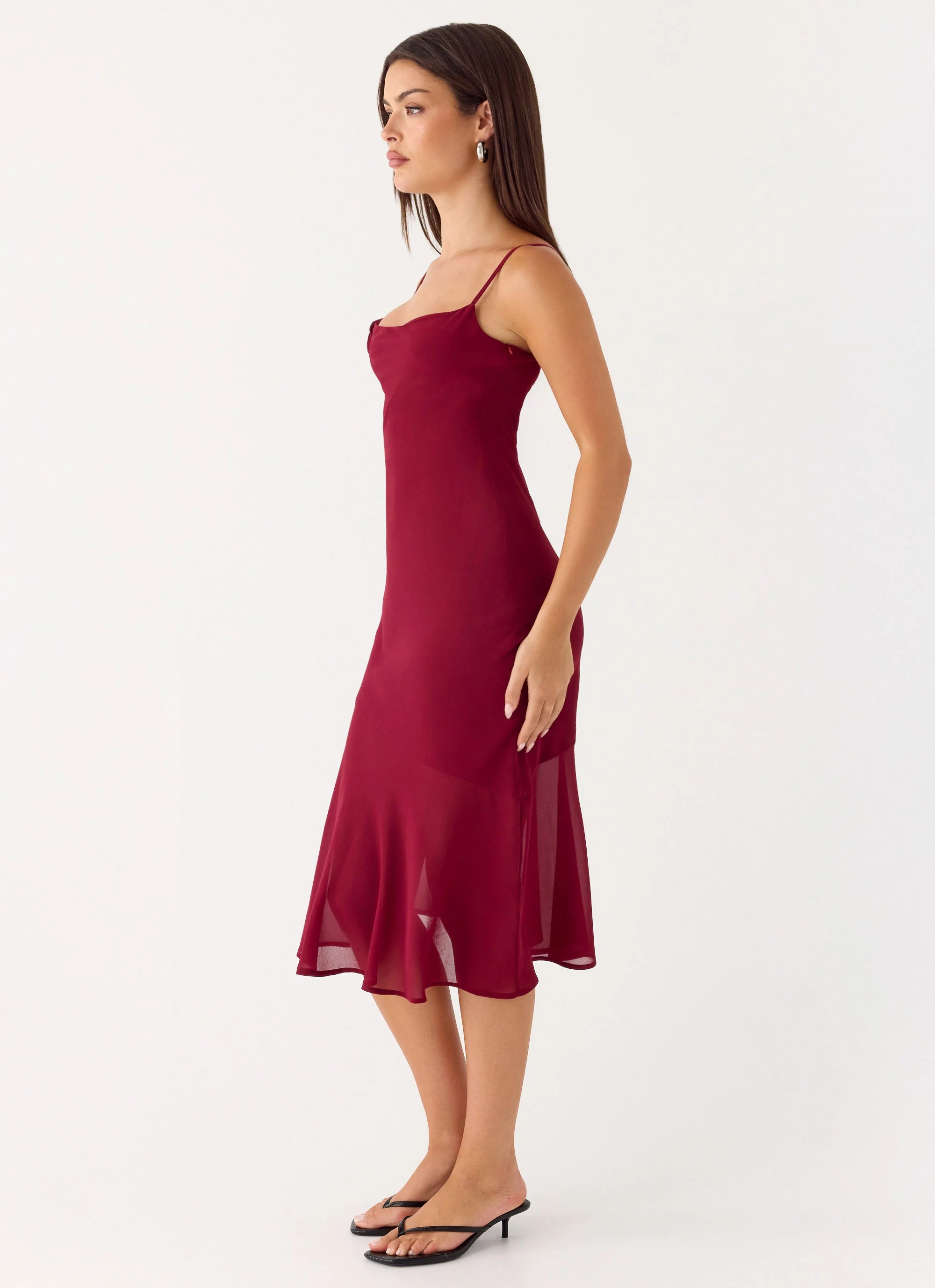 Anne Midi Dress - Deep Red - Image 2