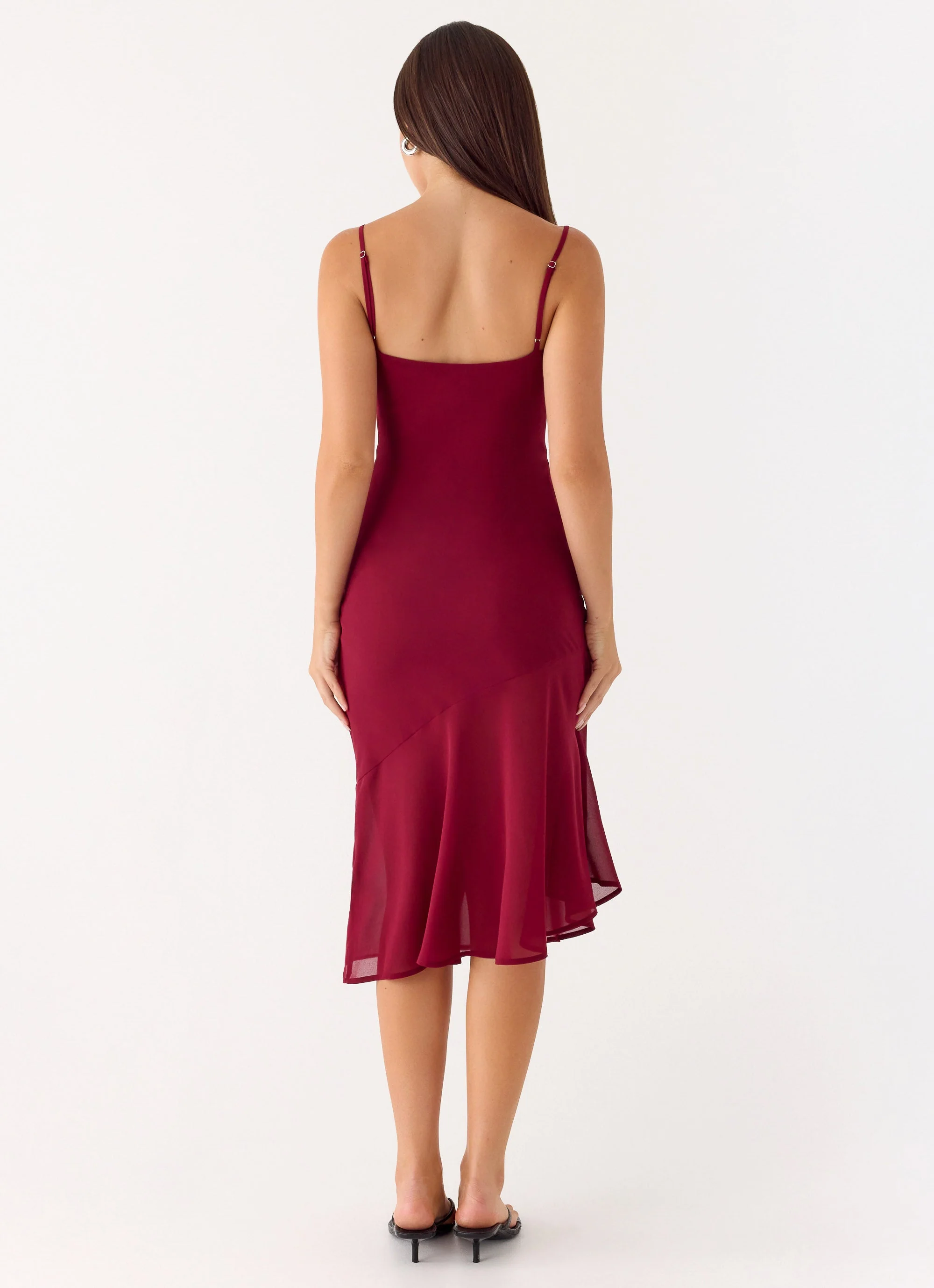 Anne Midi Dress - Deep Red - Image 3