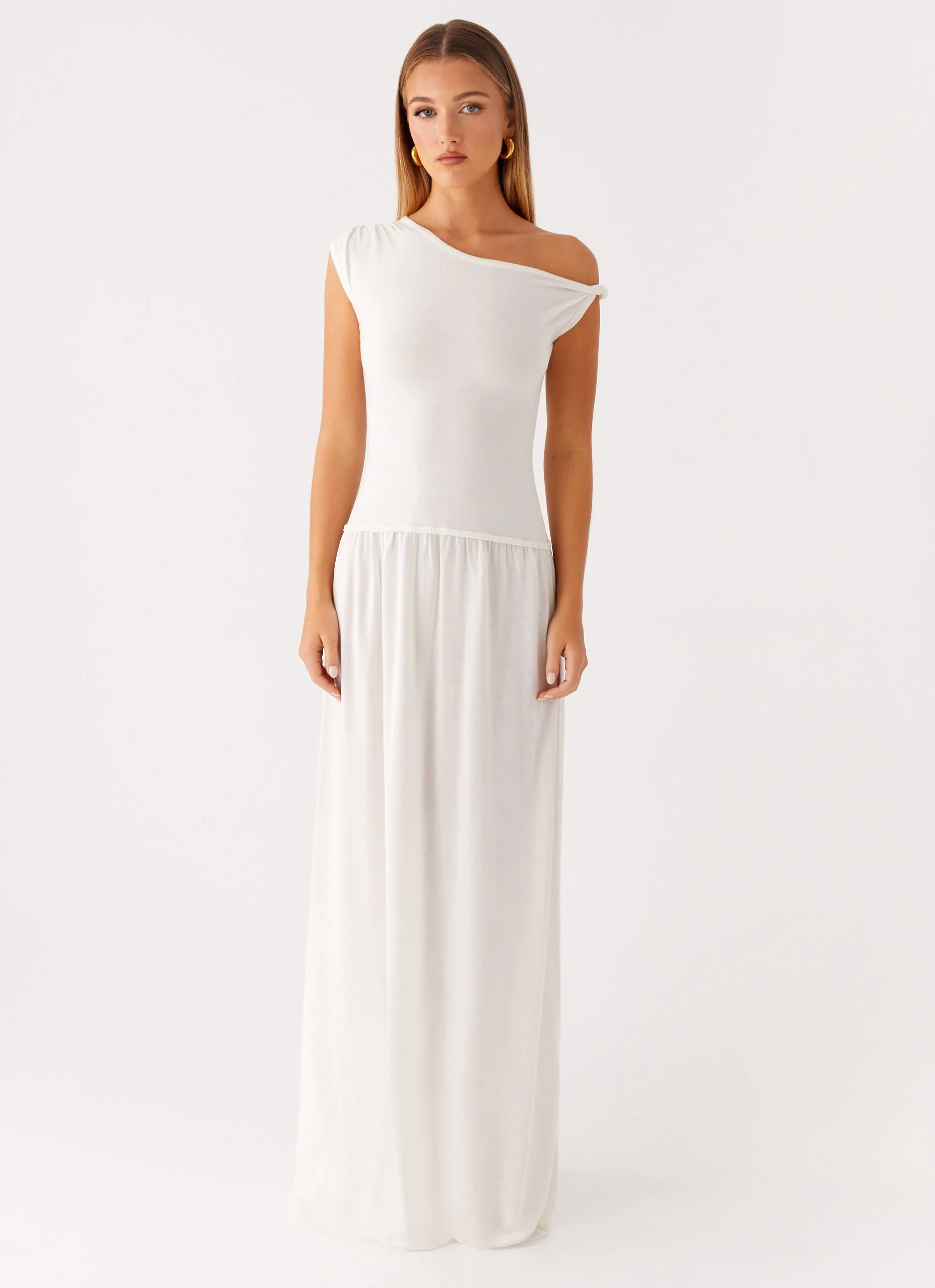 Ardella One Shoulder Maxi Dress - Ivory - Image 2