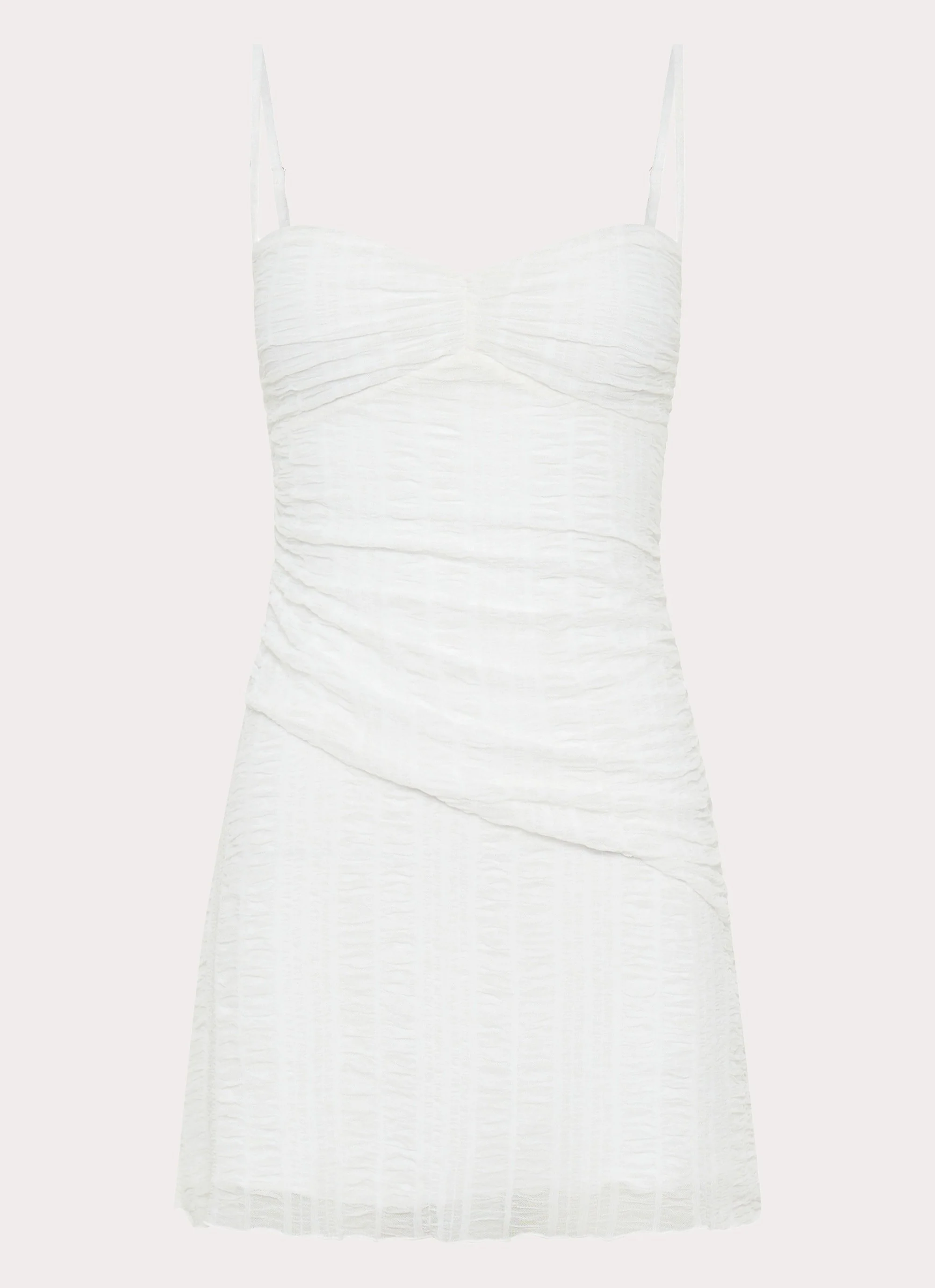 Arden Mesh Mini Dress - White - Image 10