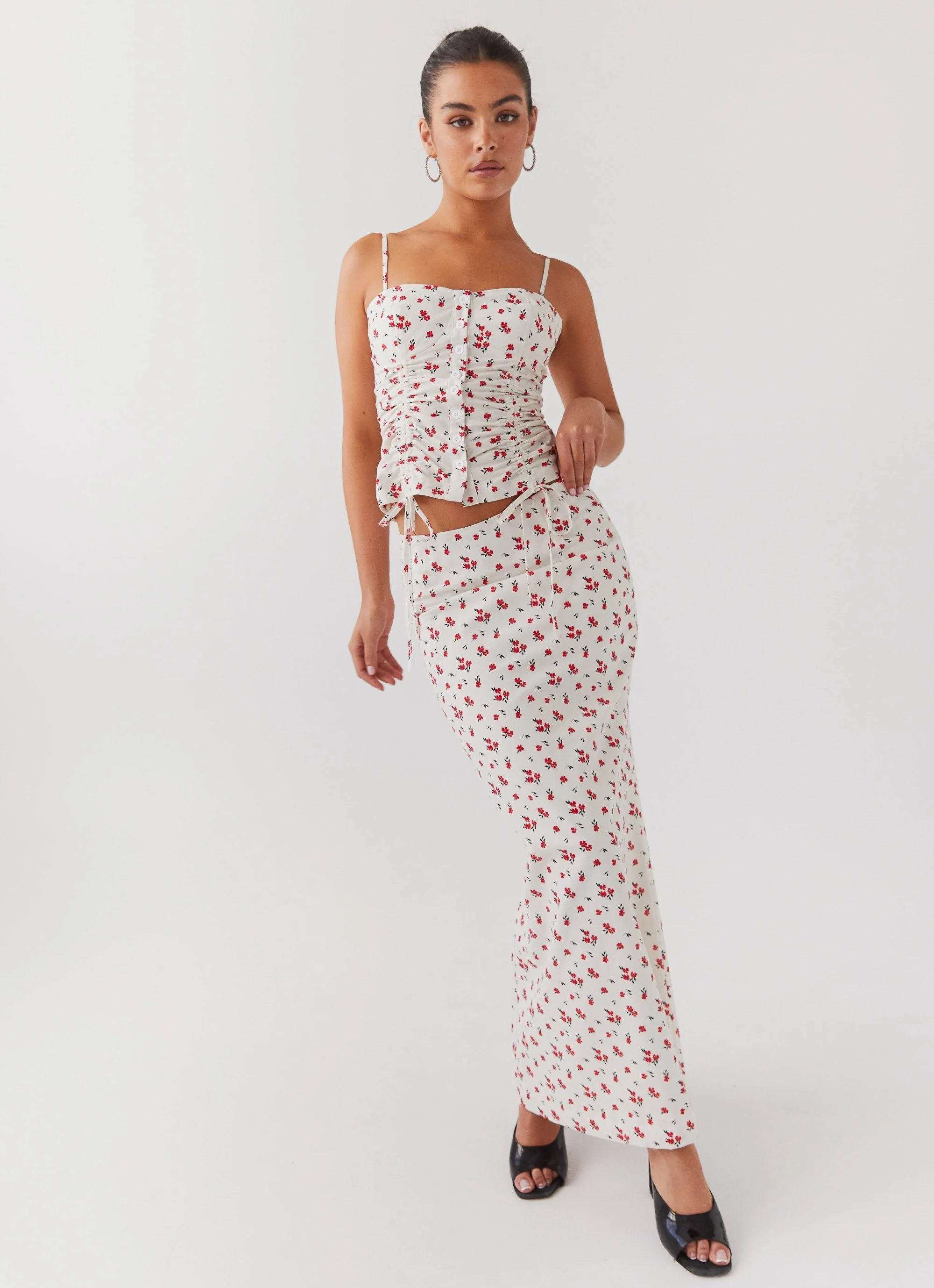 Ariana Linen Bustier Top - Poppy Floral - Image 6
