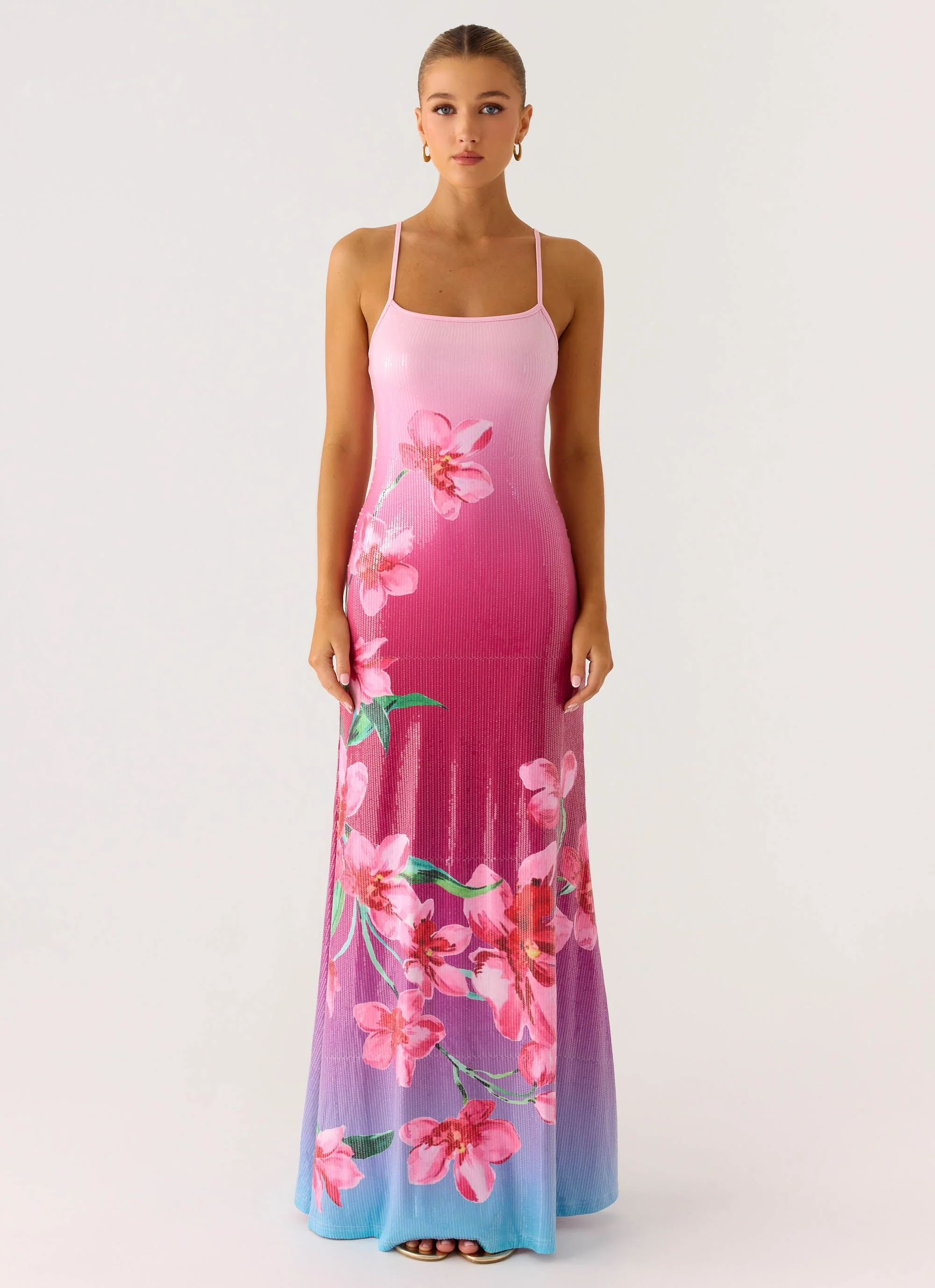 Ariaz Sequin Maxi Dress - Ombre Reef - Image 4
