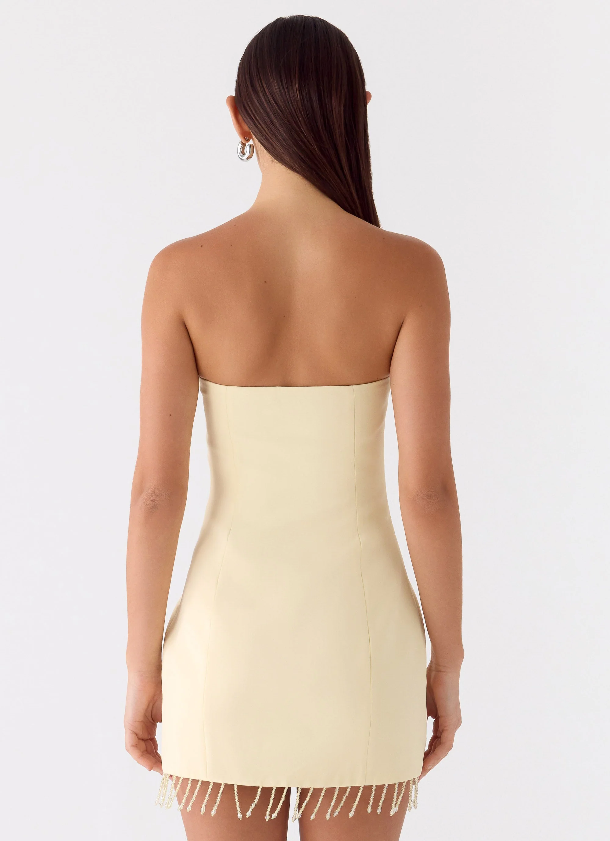 Arista Strapless Mini Dress - Yellow - Image 3