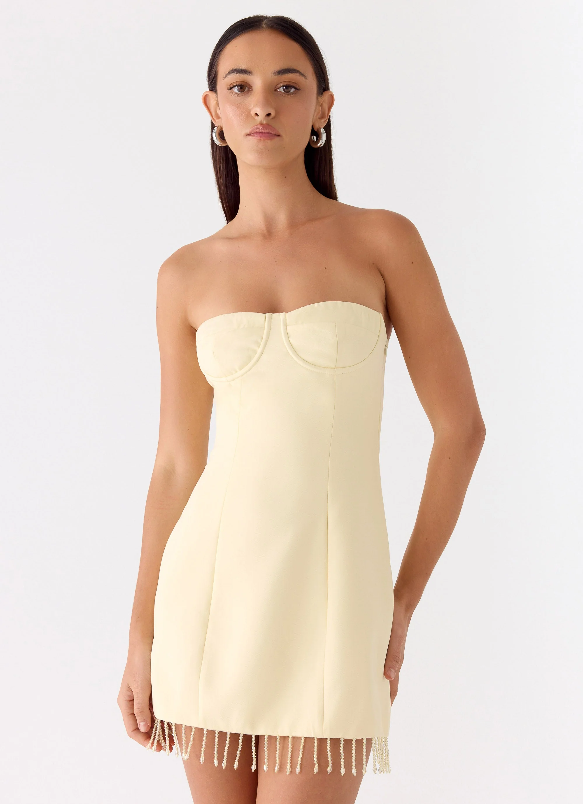 Arista Strapless Mini Dress - Yellow - Image 6