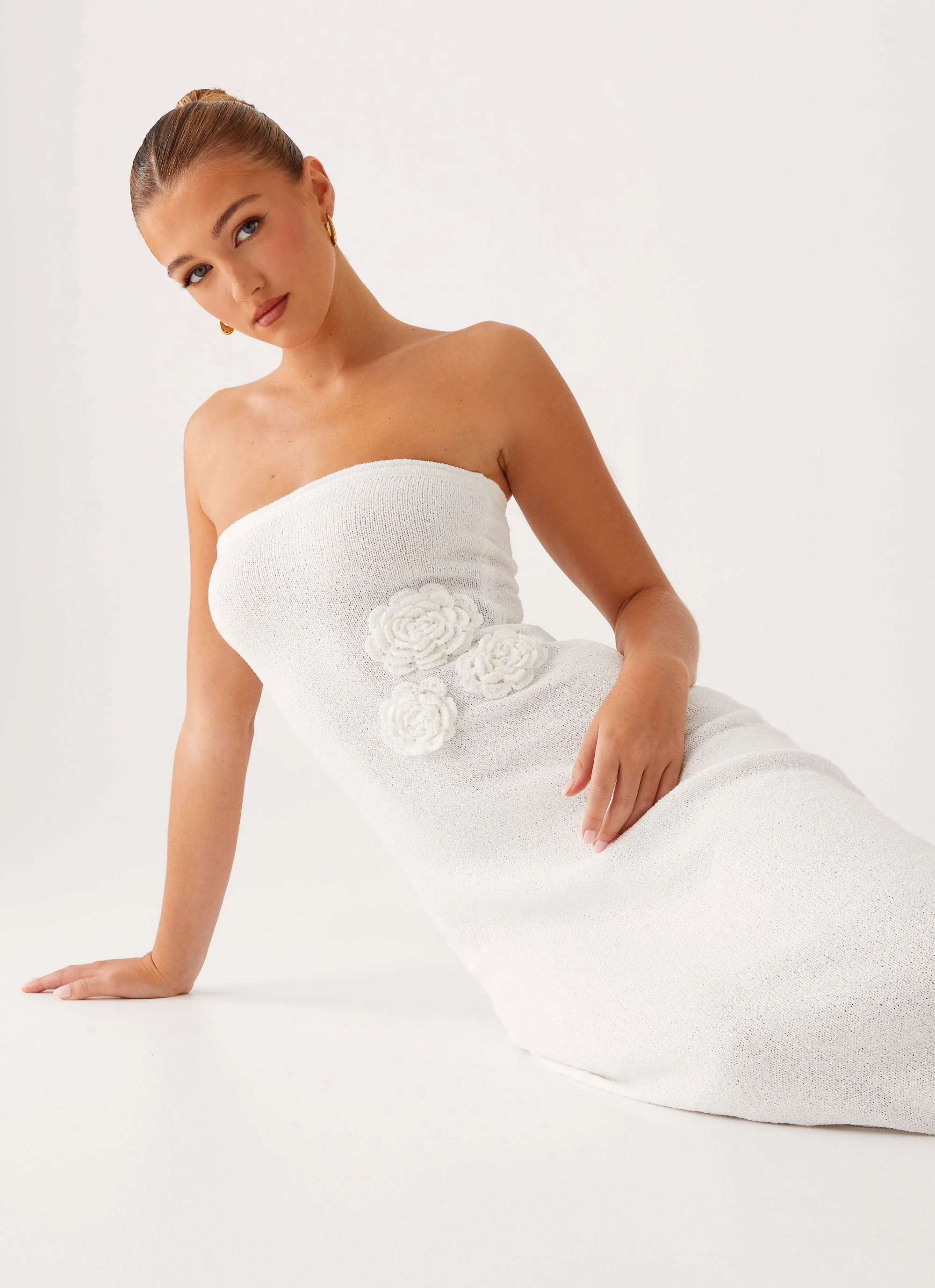 Arli Strapless Maxi Dress - Ivory - Image 6