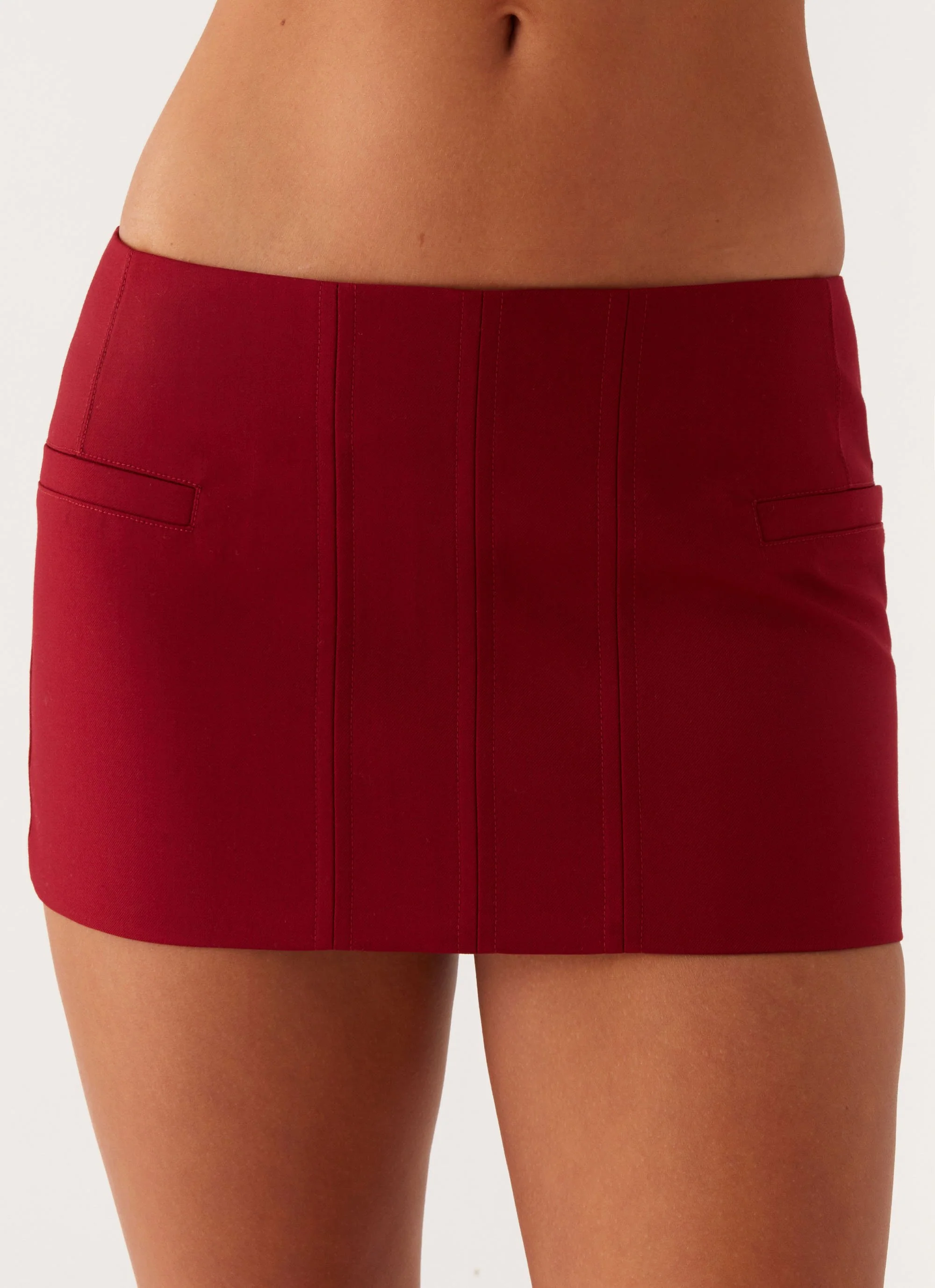 Armelle Micro Mini Skirt - Maroon - Image 5