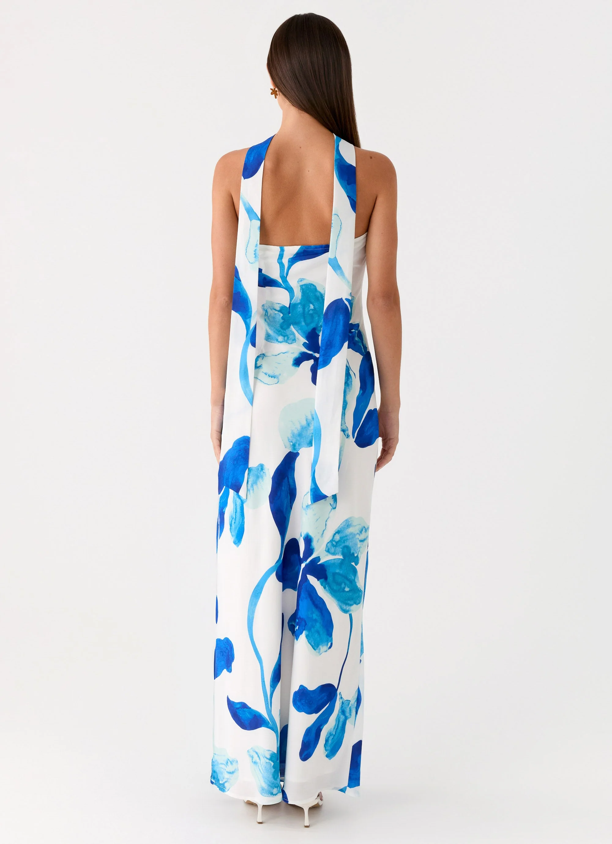 Ashelle Chiffon Maxi Dress - Cerulean Bloom - Image 3
