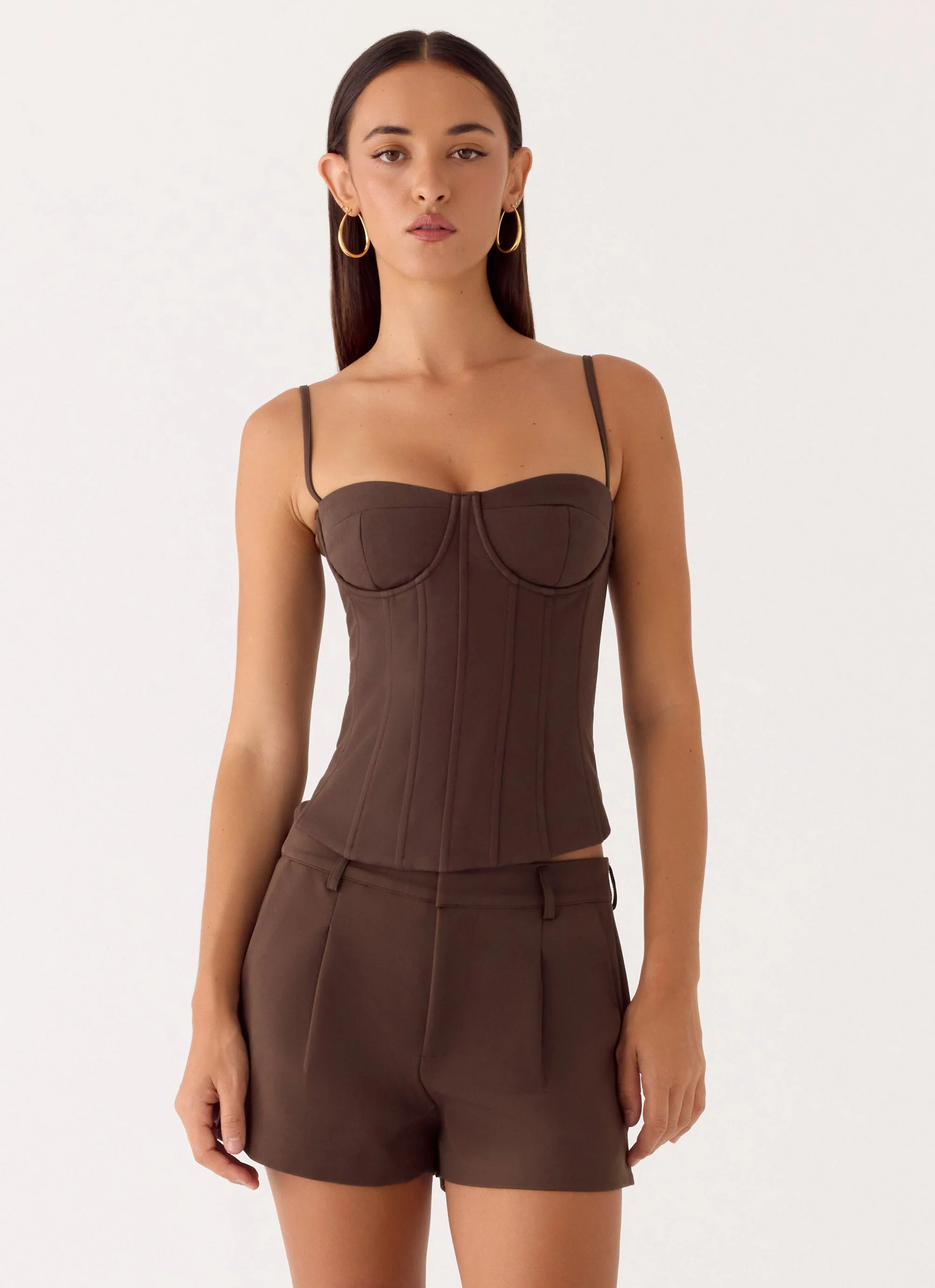 Asher Suiting Shorts - Dark Chocolate - Image 4