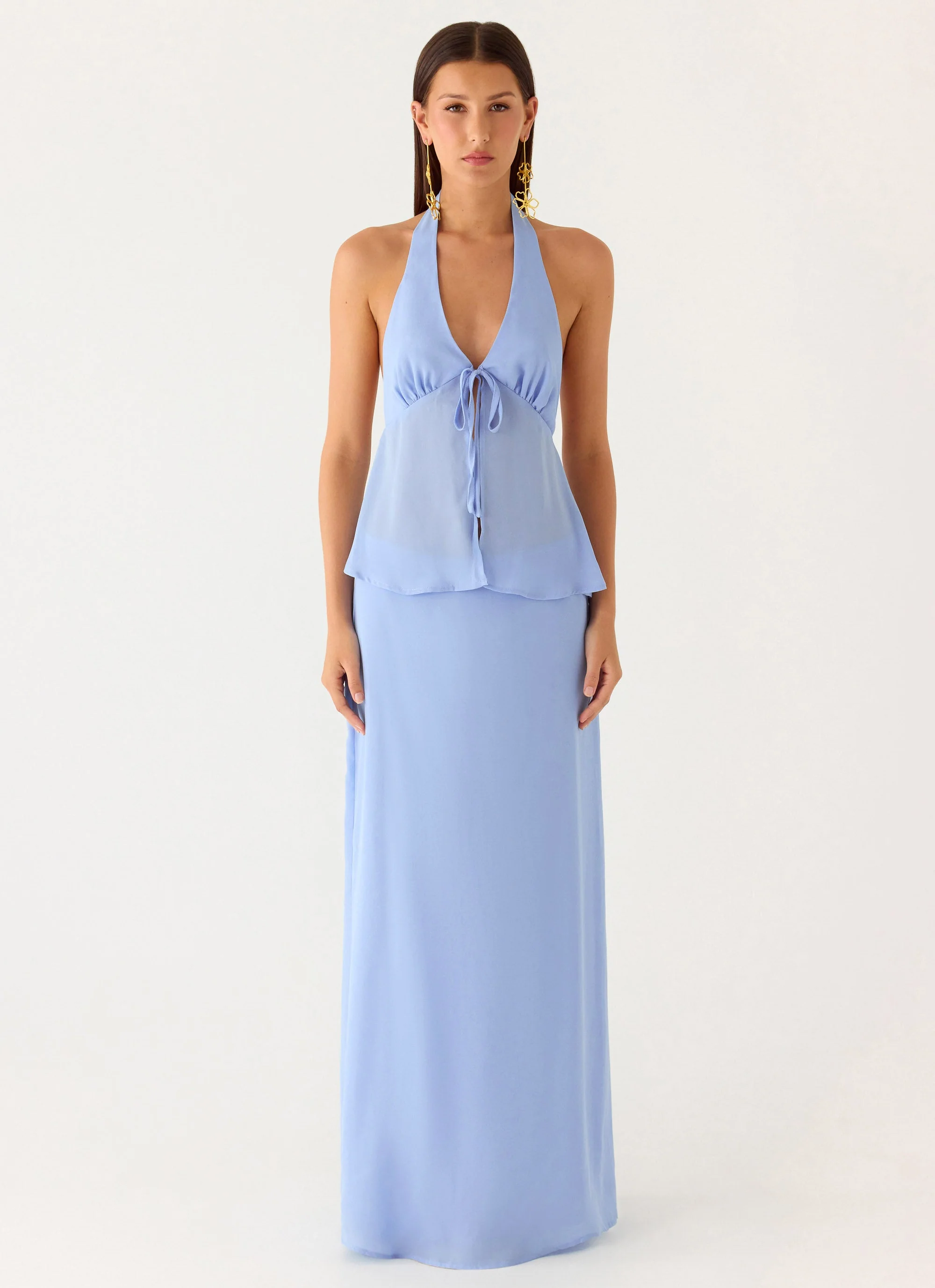 Ashlea Tie Front Top - Periwinkle - Image 8