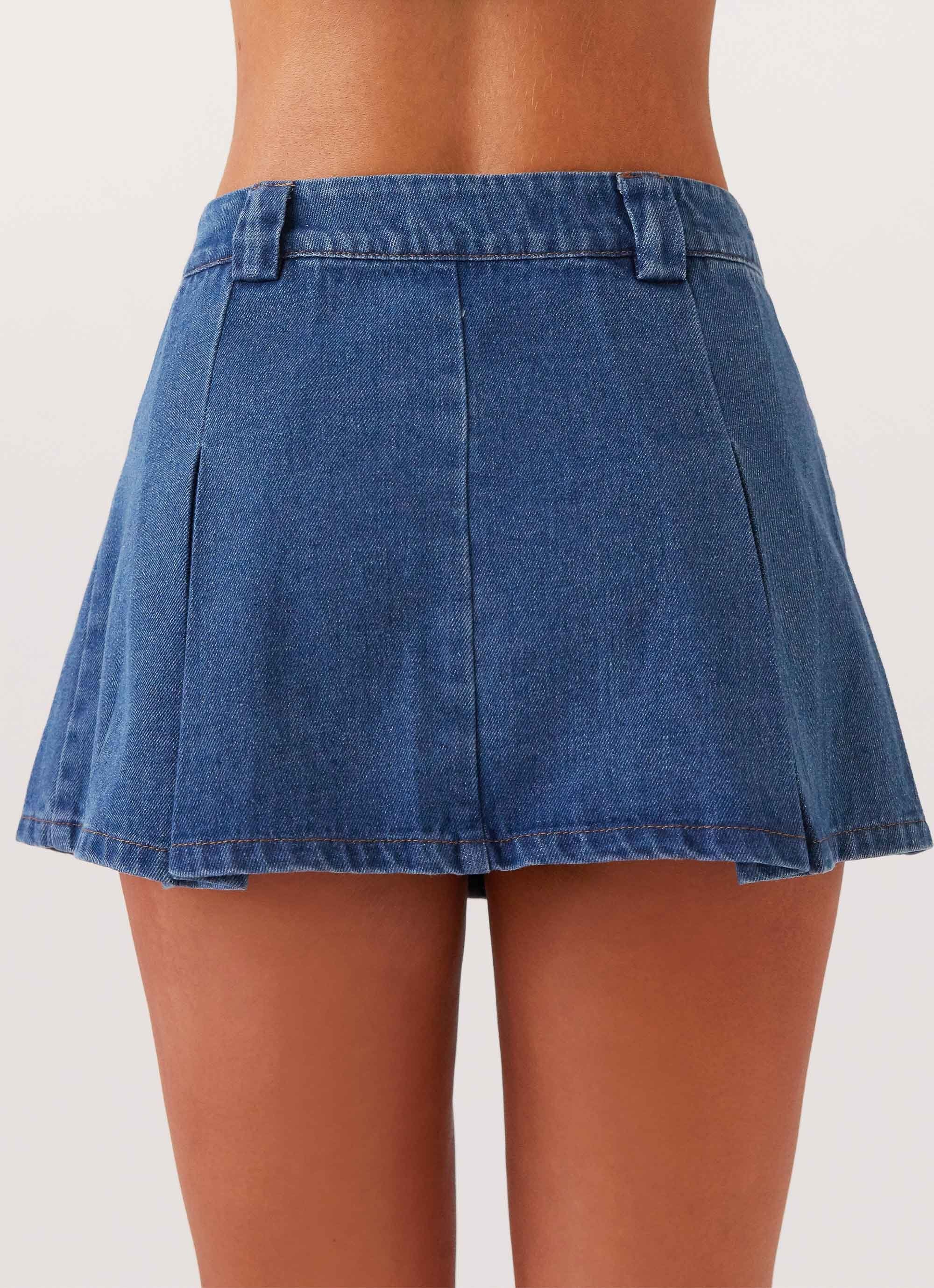 Ashlyn Denim Mini Skirt - Indigo - Image 4