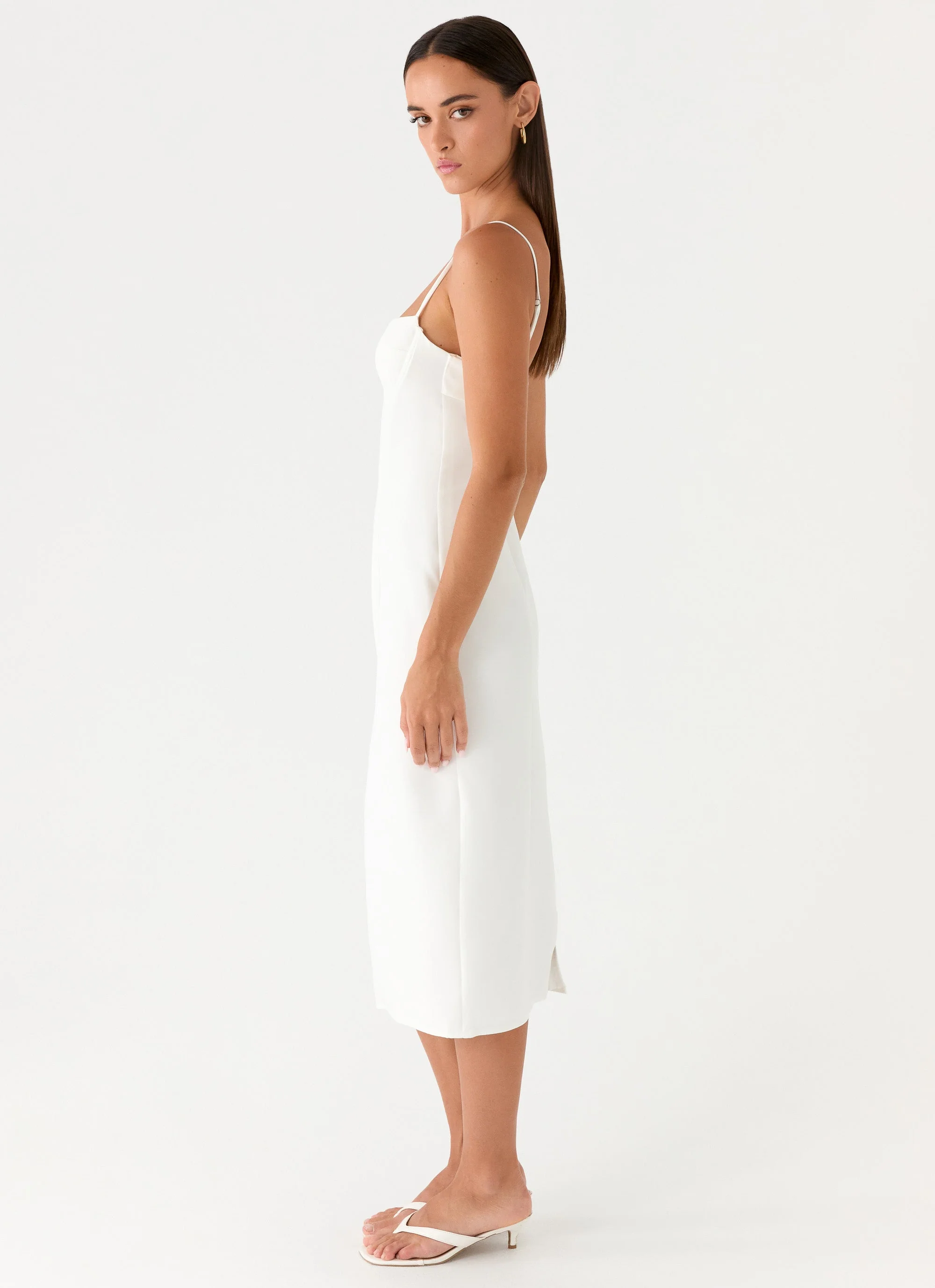 Asling Bustier Midi Dress - White - Image 2