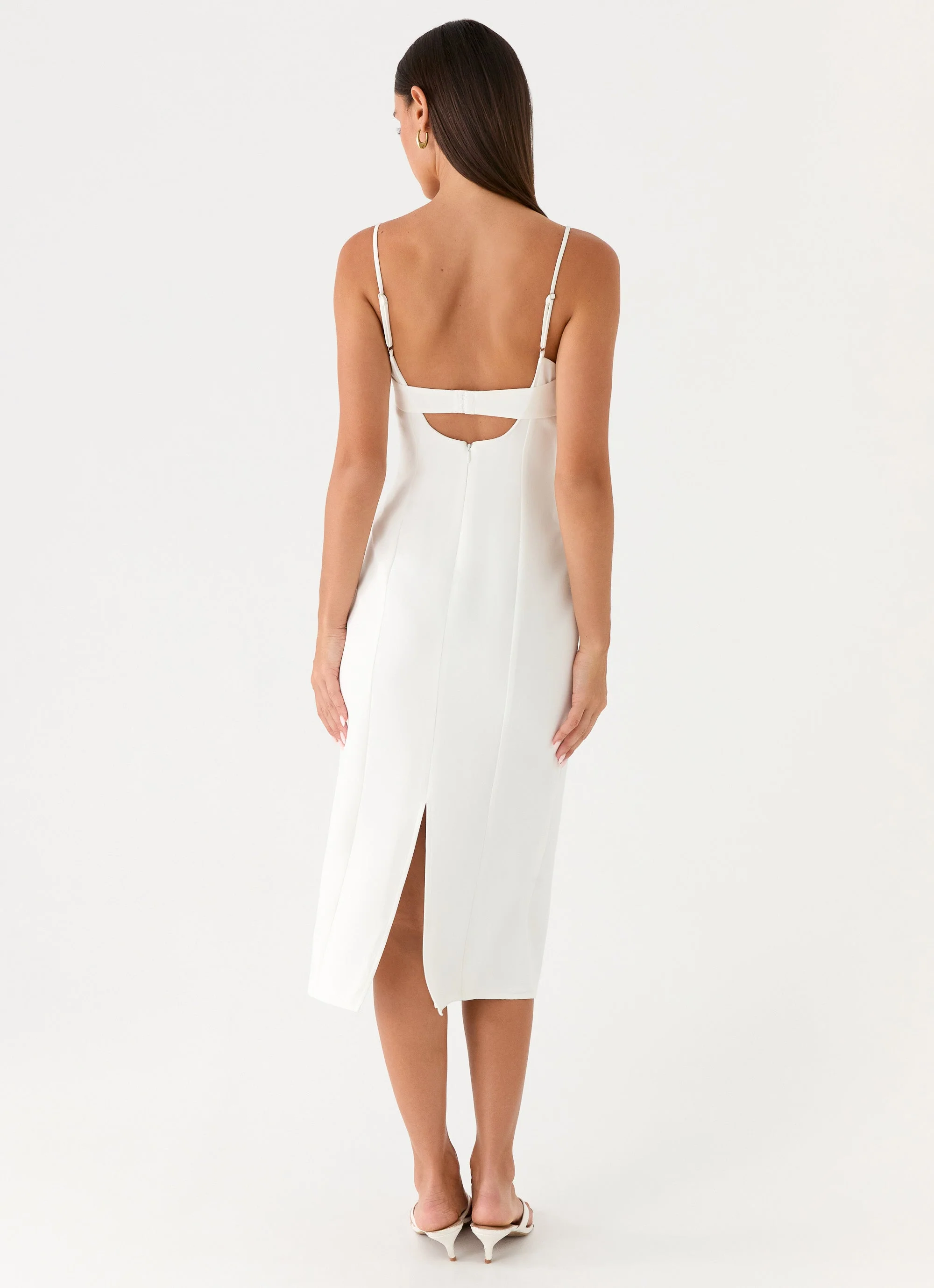 Asling Bustier Midi Dress - White - Image 3