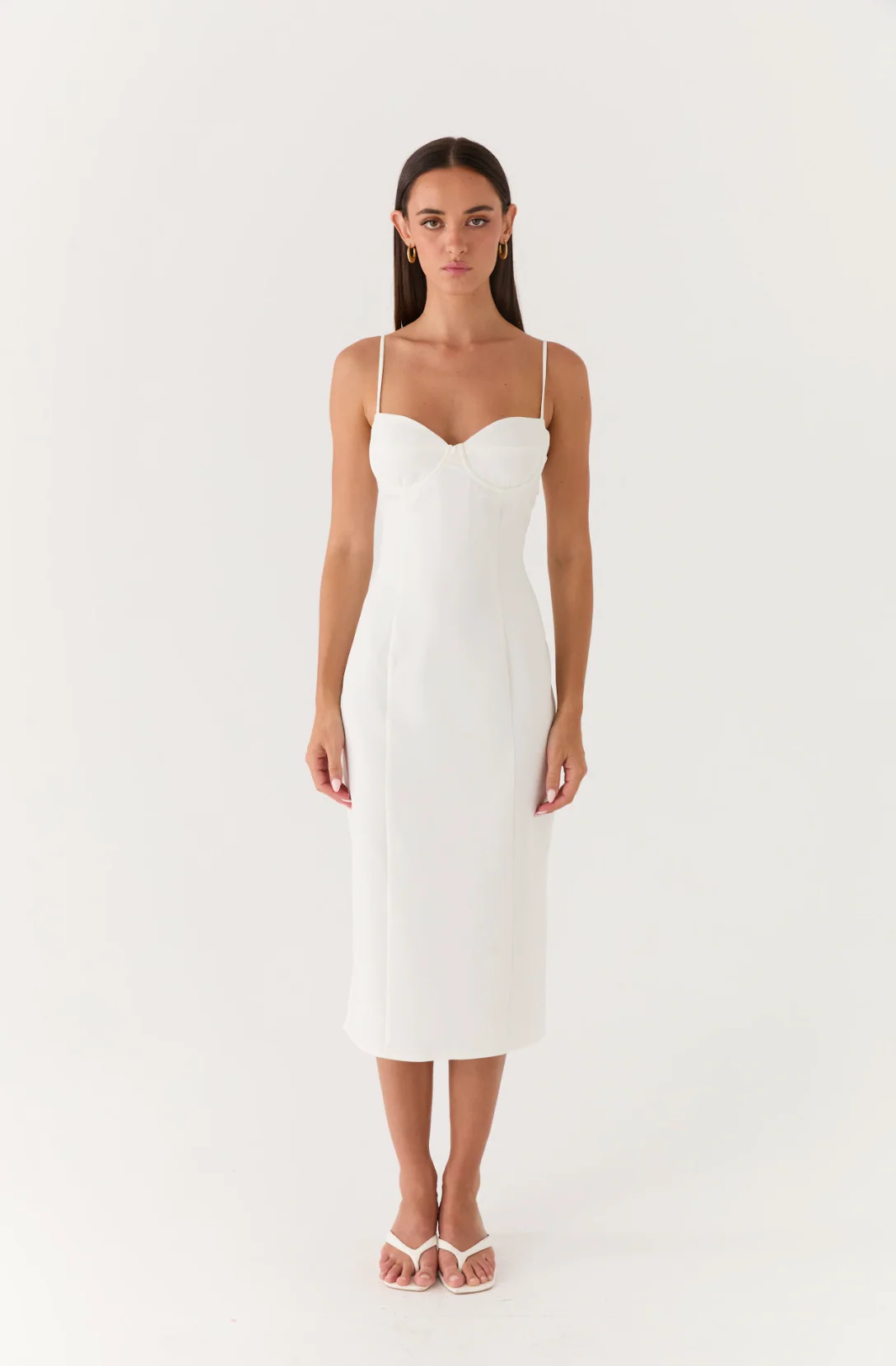 Asling Bustier Midi Dress - White - Image 7