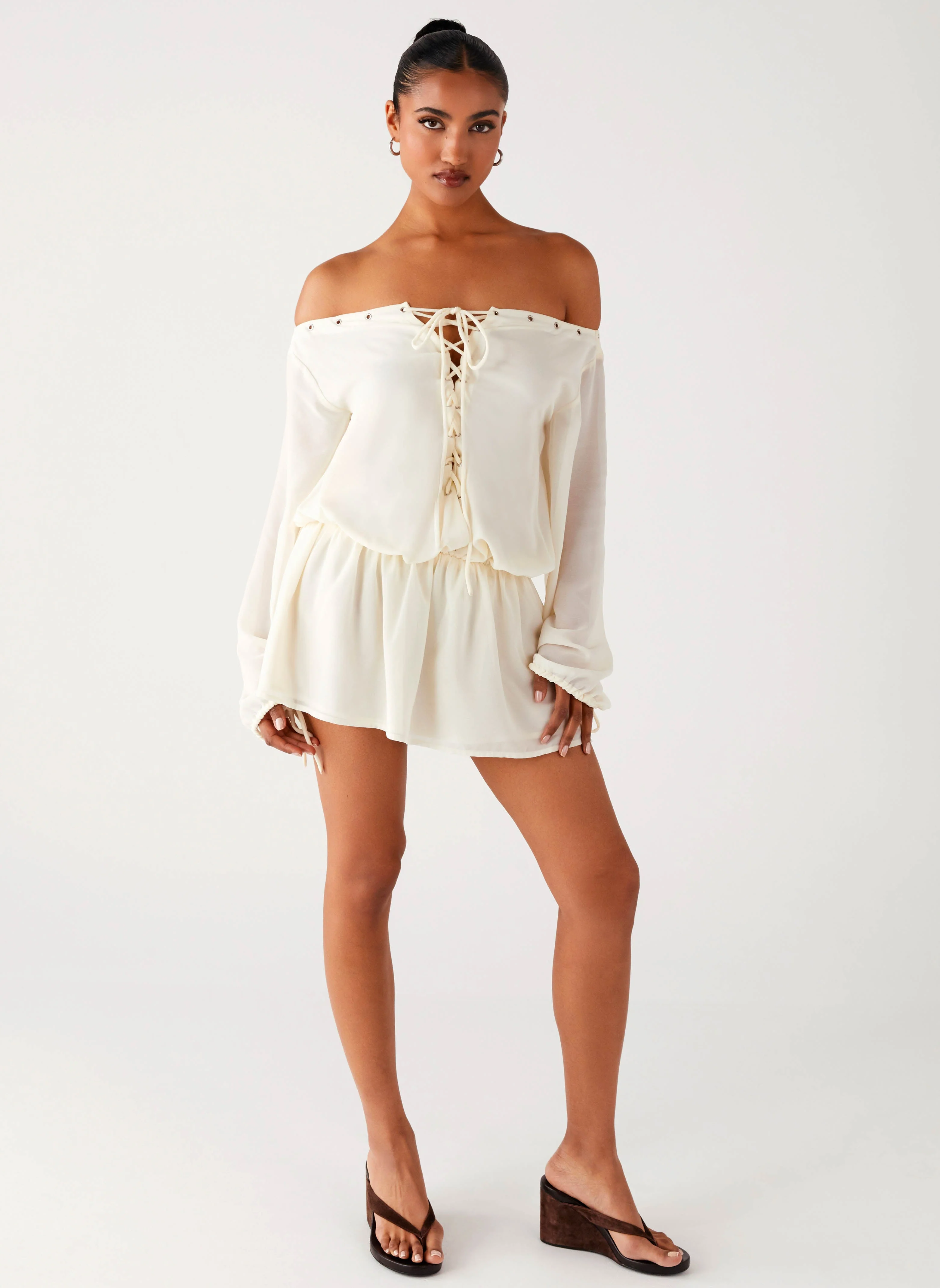 Astaria Mini Dress - Ivory - Image 6