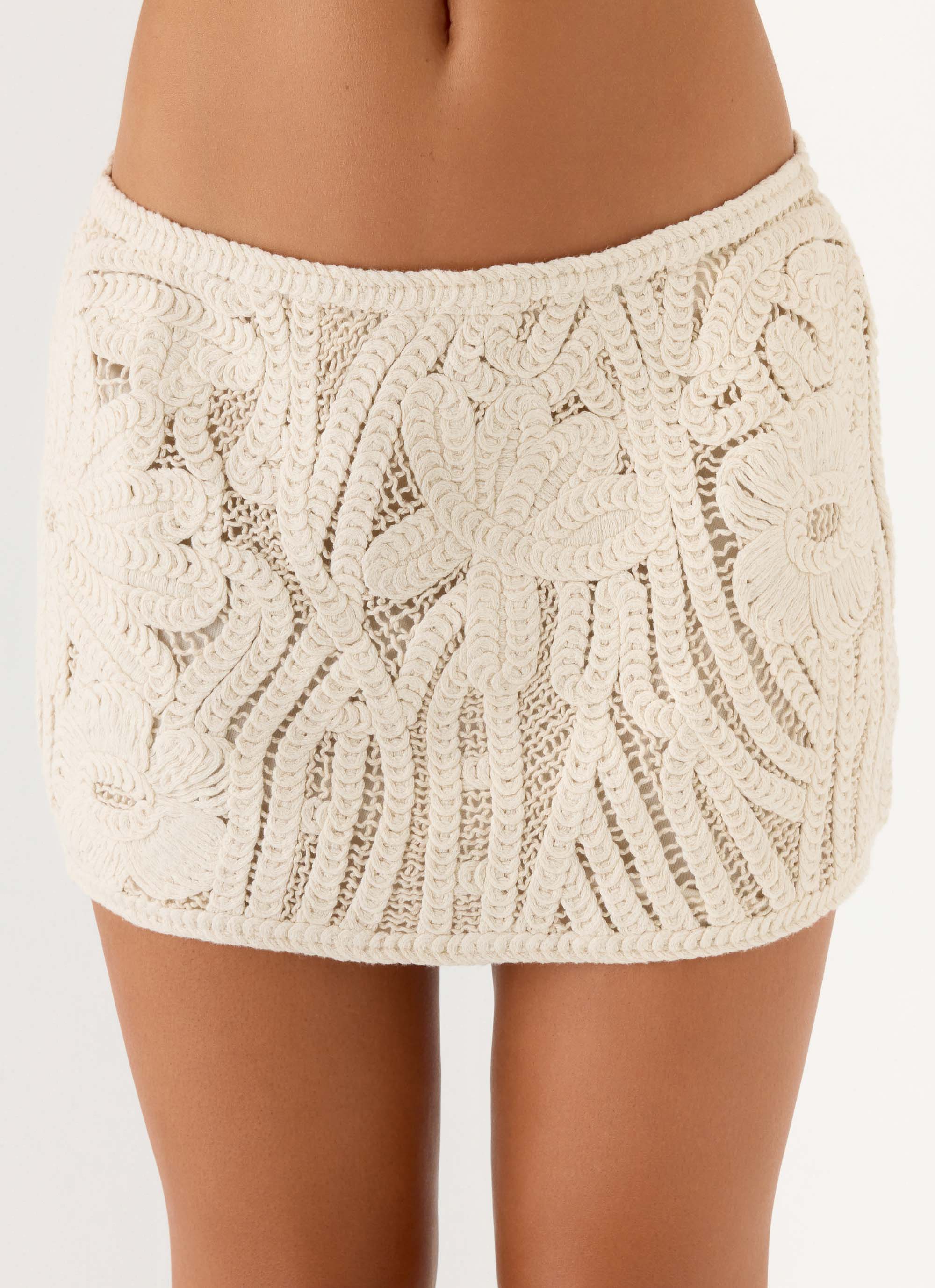 Astor Low Rise Mini Skirt - Ivory - Image 5