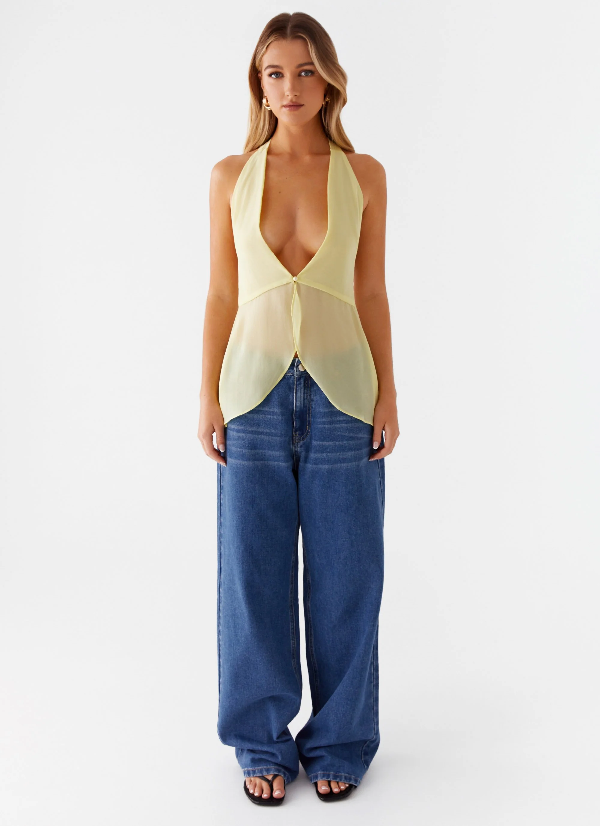 At Last Halterneck Top - Yellow - Image 2
