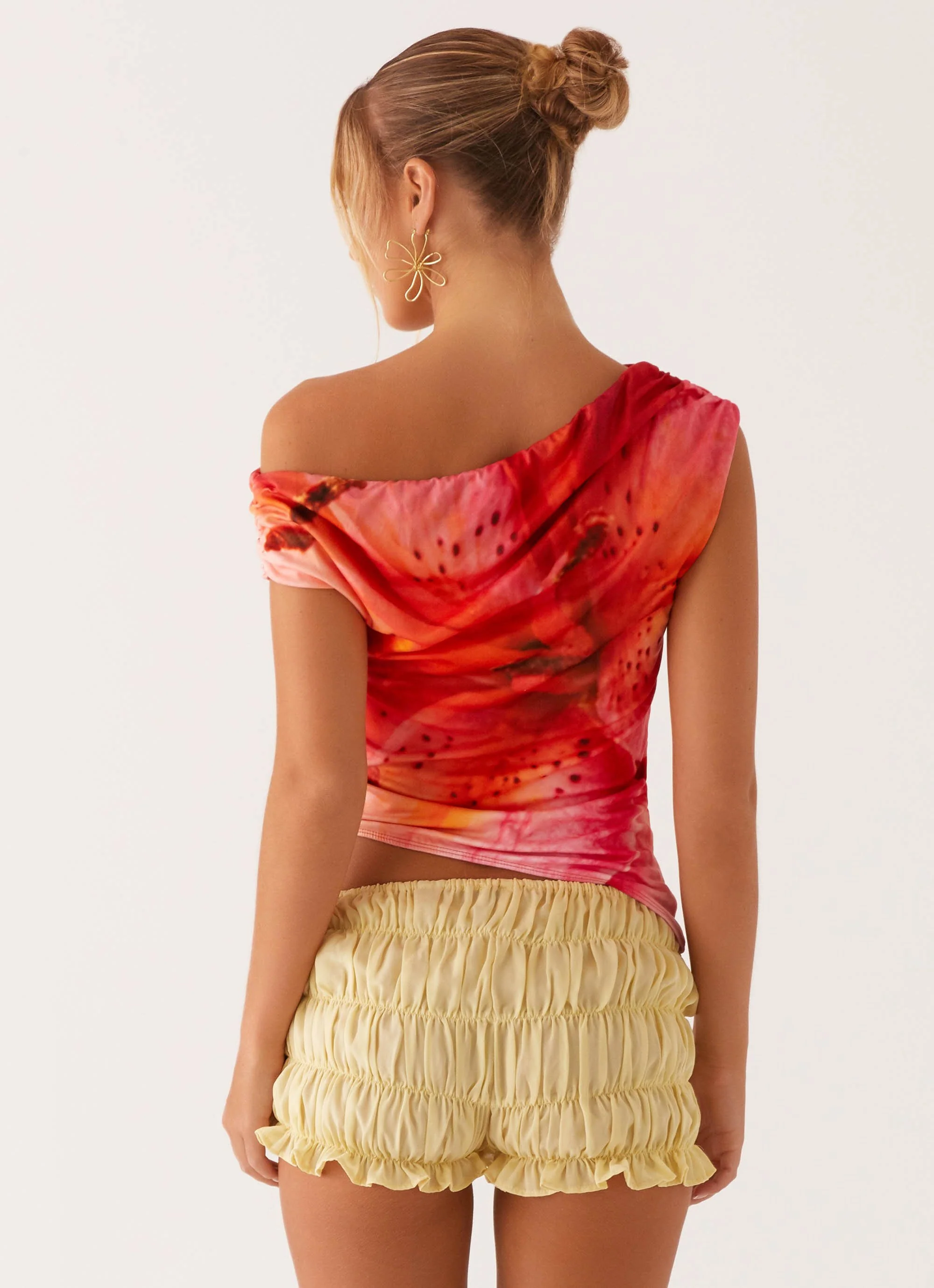 Athens One Shoulder Top - Floral - Image 5