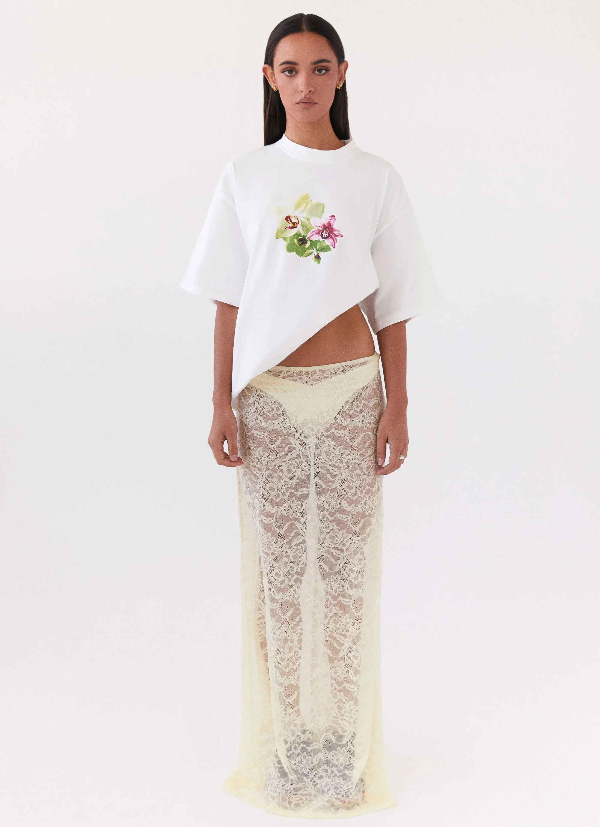 Atoir Lace Maxi Skirt - Yellow - Image 2