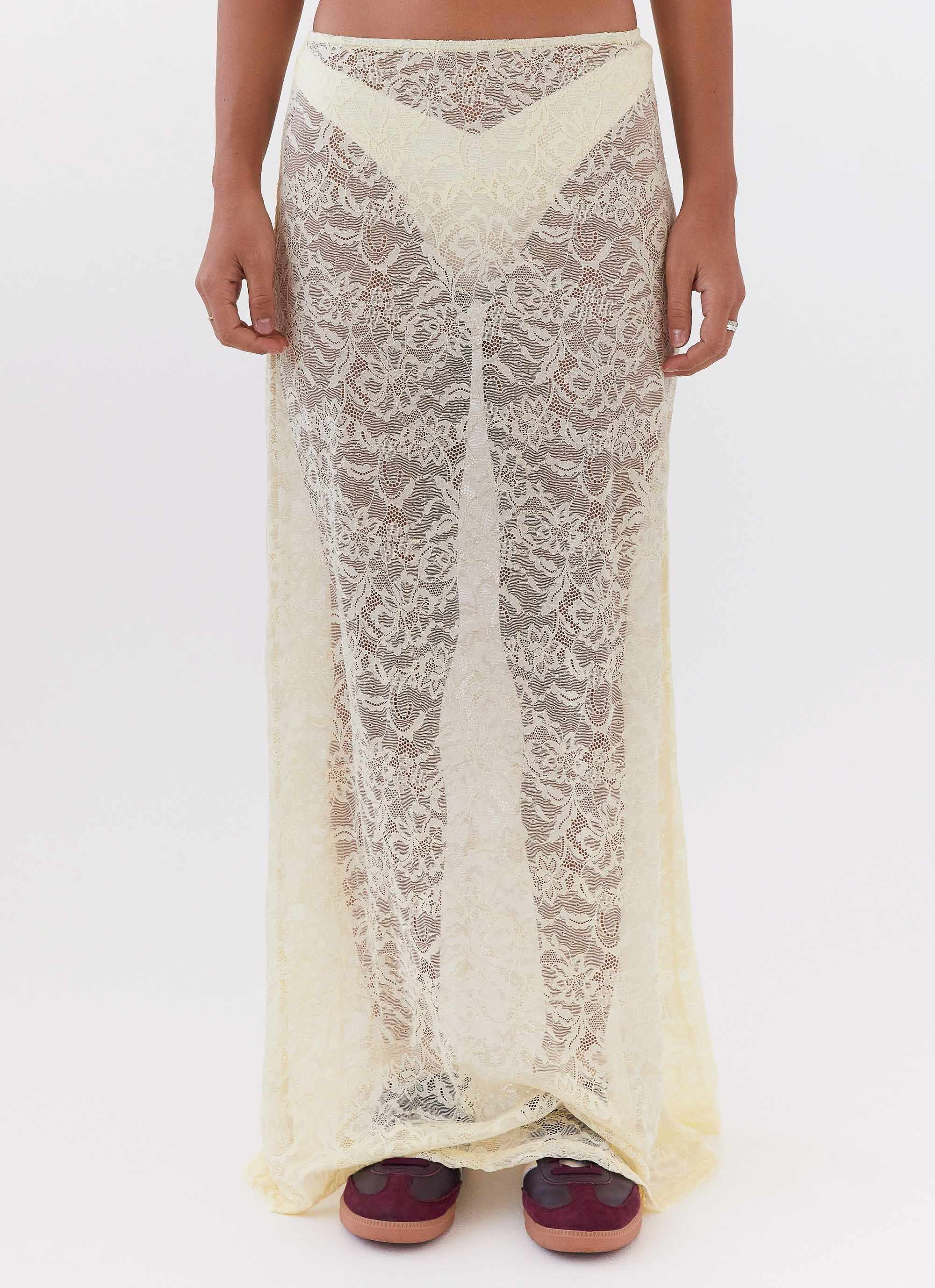 Atoir Lace Maxi Skirt - Yellow - Image 5