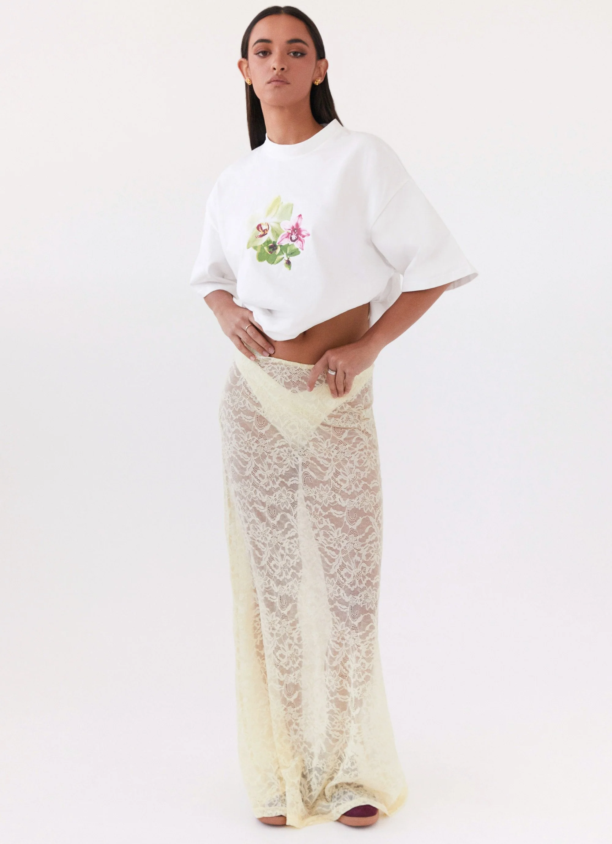 Atoir Lace Maxi Skirt - Yellow - Image 6