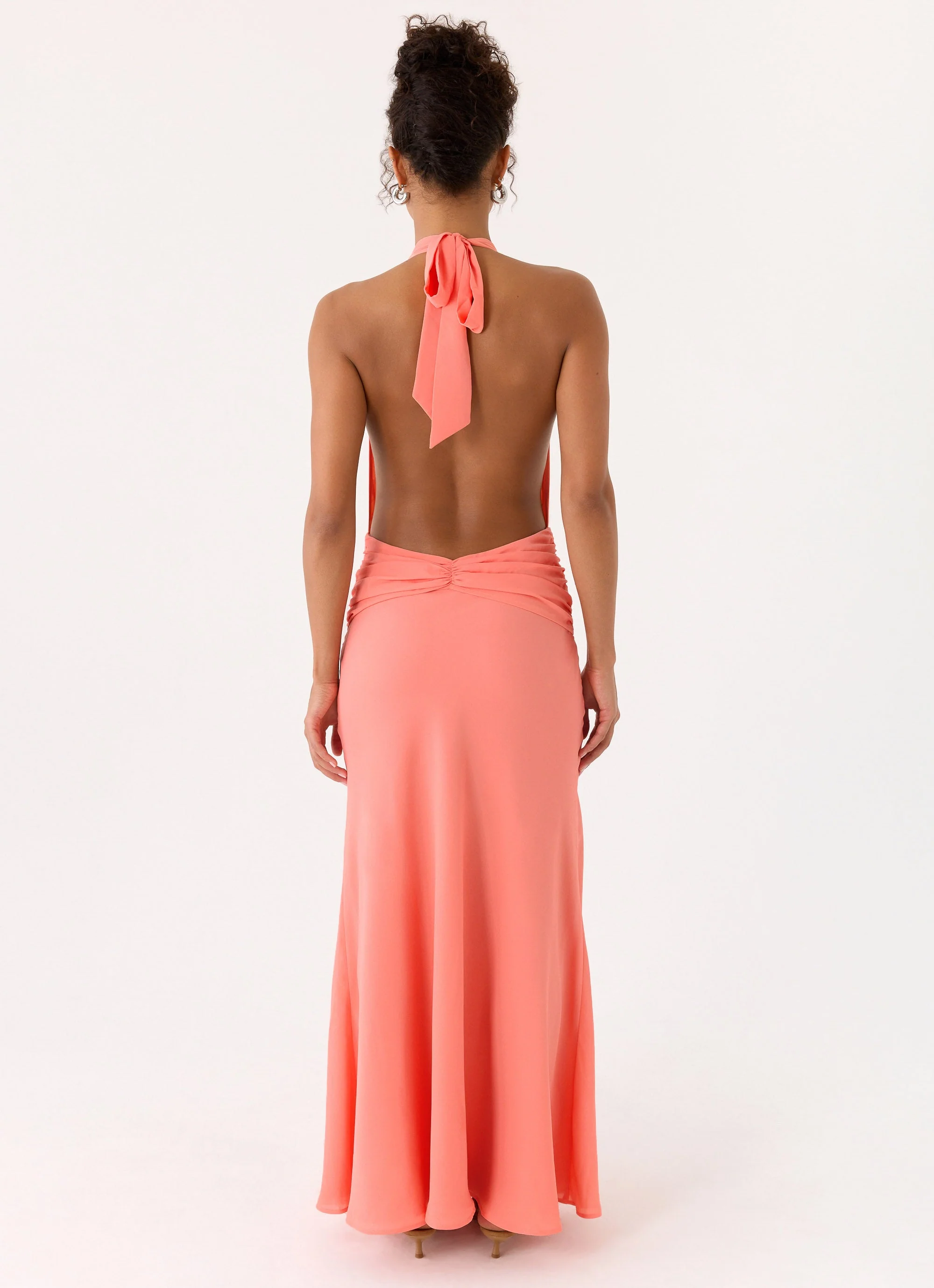 Attina Halter Maxi Dress - Coral - Image 5