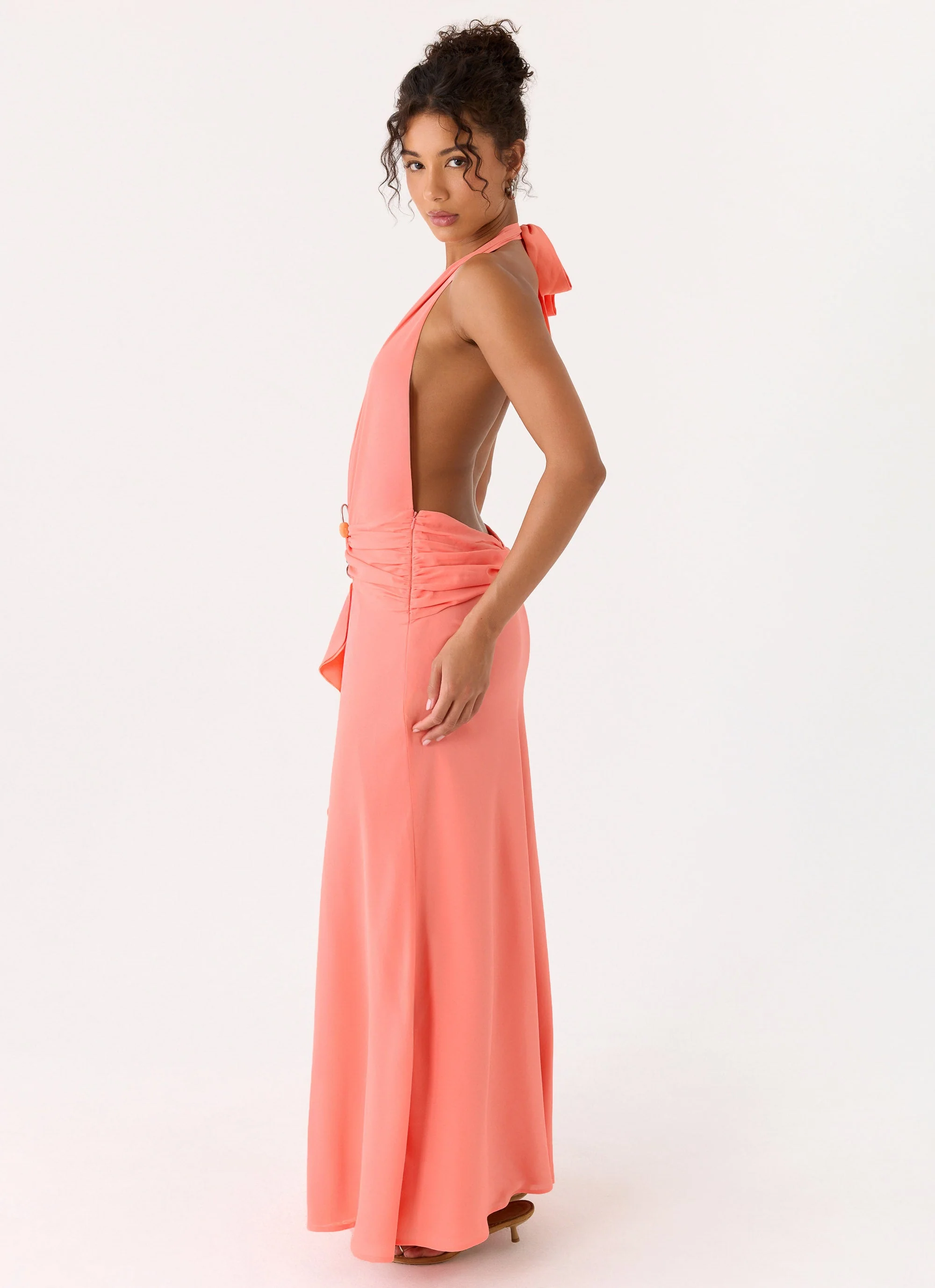 Attina Halter Maxi Dress - Coral - Image 6