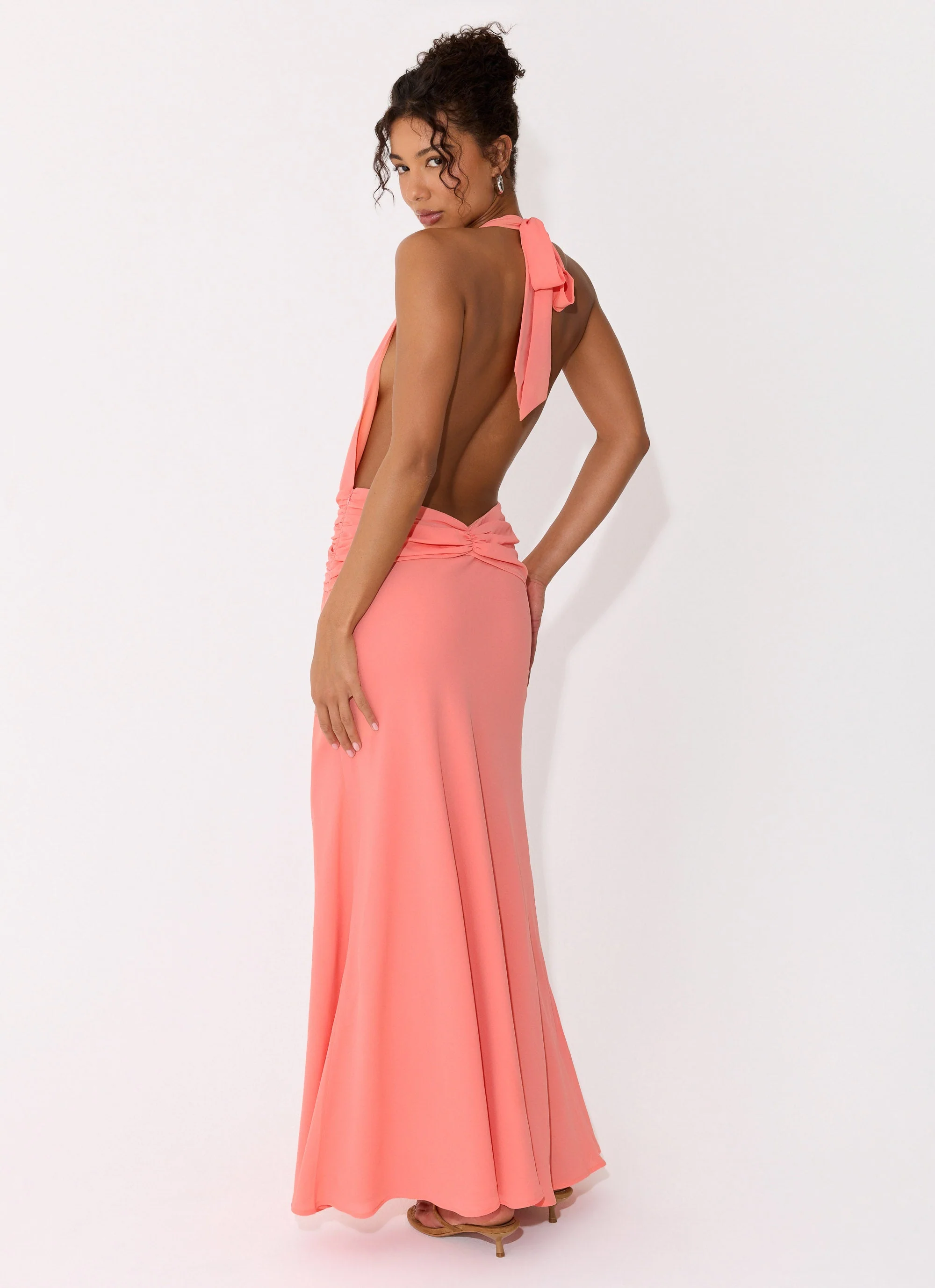 Attina Halter Maxi Dress - Coral - Image 8