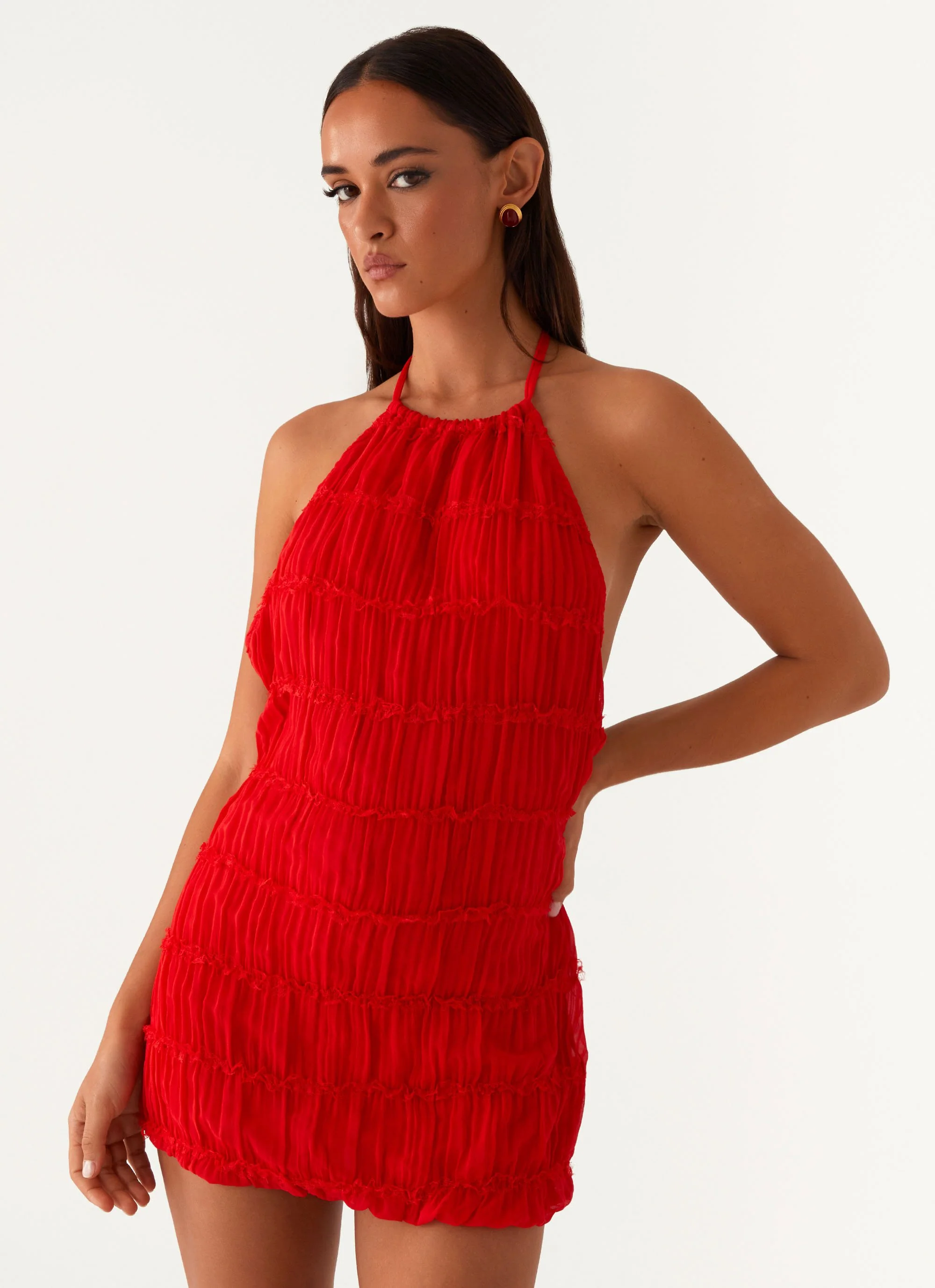 Aullie Mini Dress - Red - Image 5