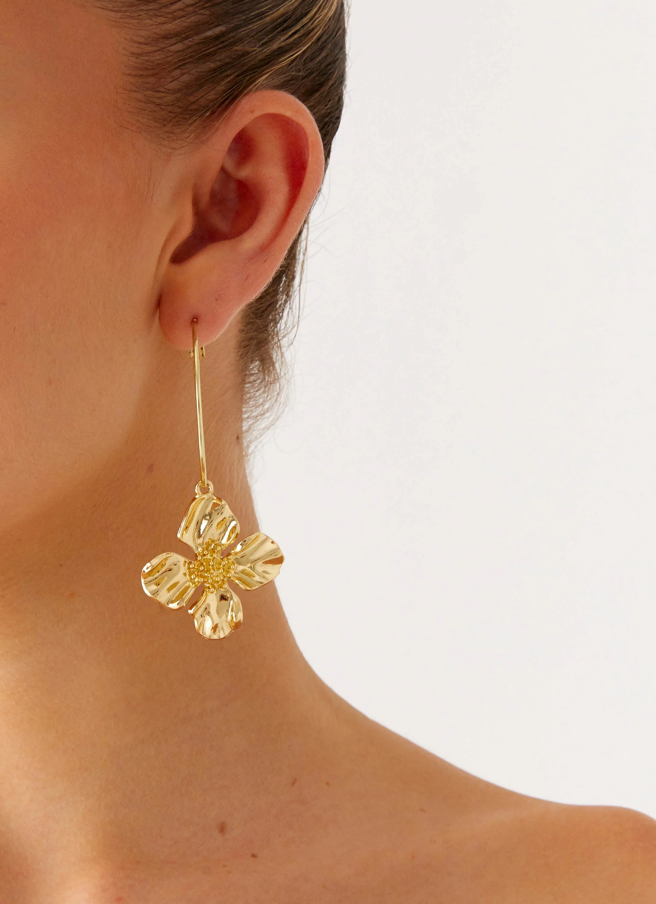 Aulora Flower Earrings - Gold - Image 2