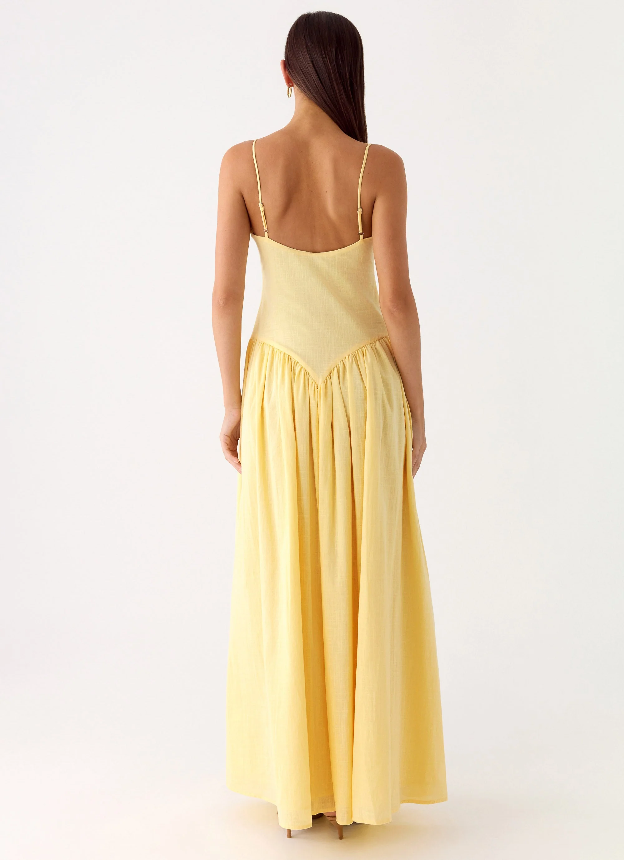 Aura Linen Maxi Dress - Lemon - Image 3