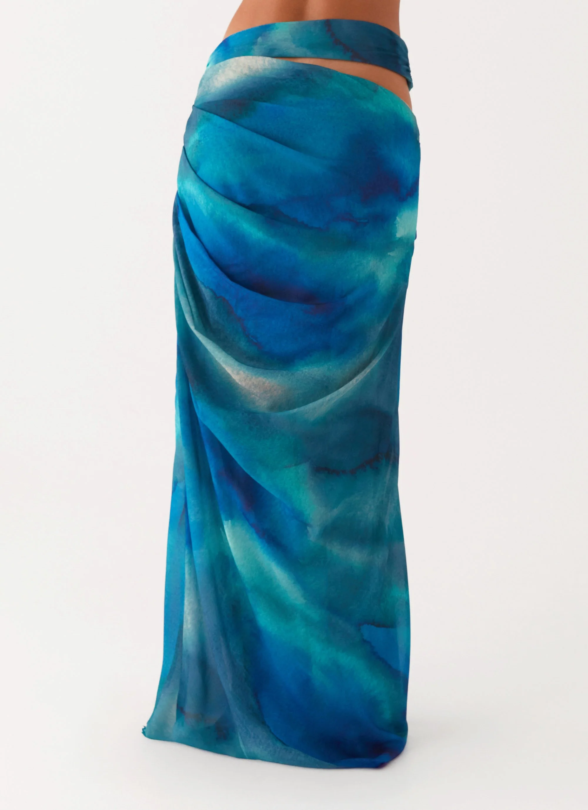 Austin Cut Out Maxi Skirt - Blue Tie Dye - Image 4