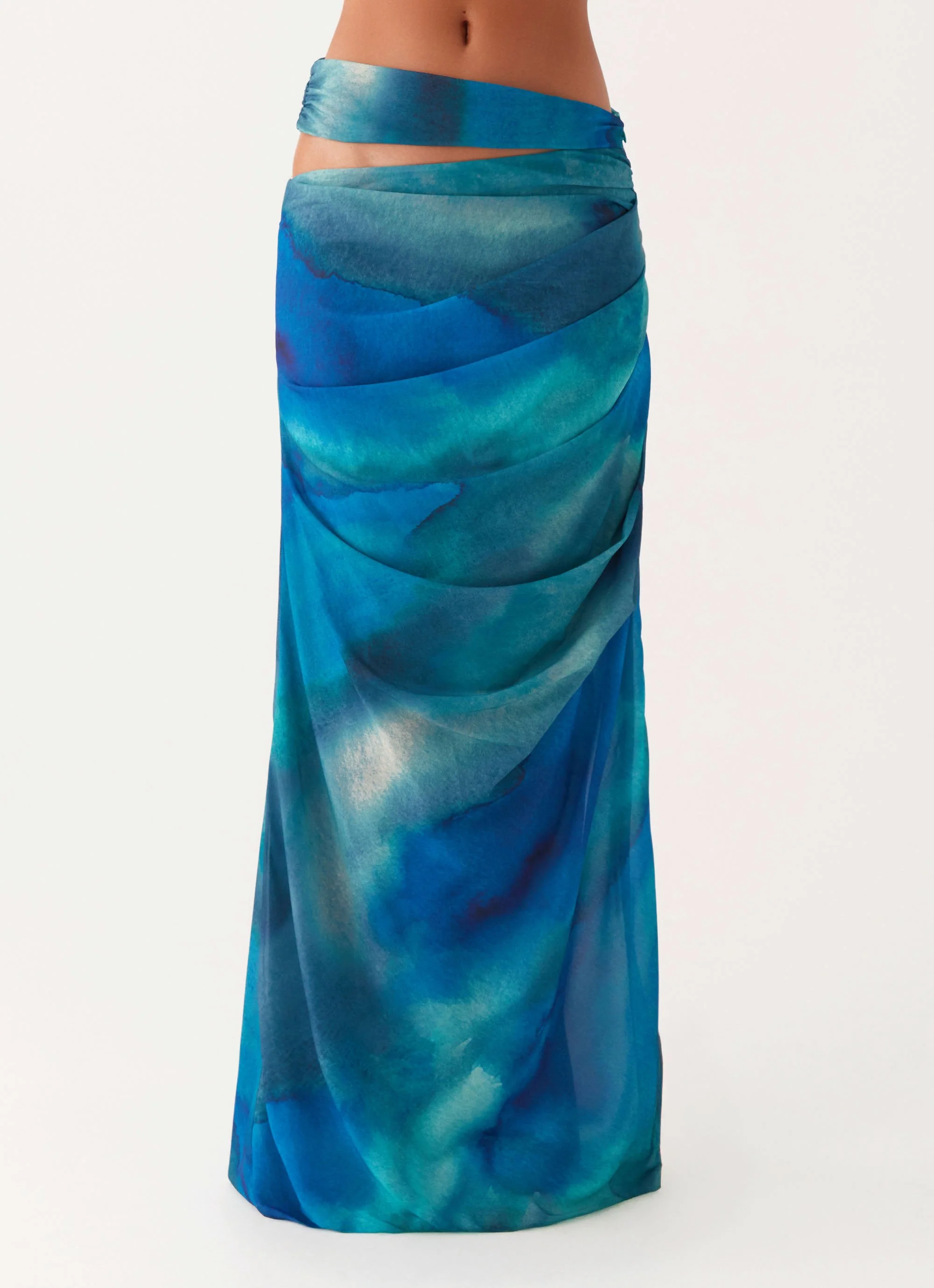 Austin Cut Out Maxi Skirt - Blue Tie Dye - Image 5
