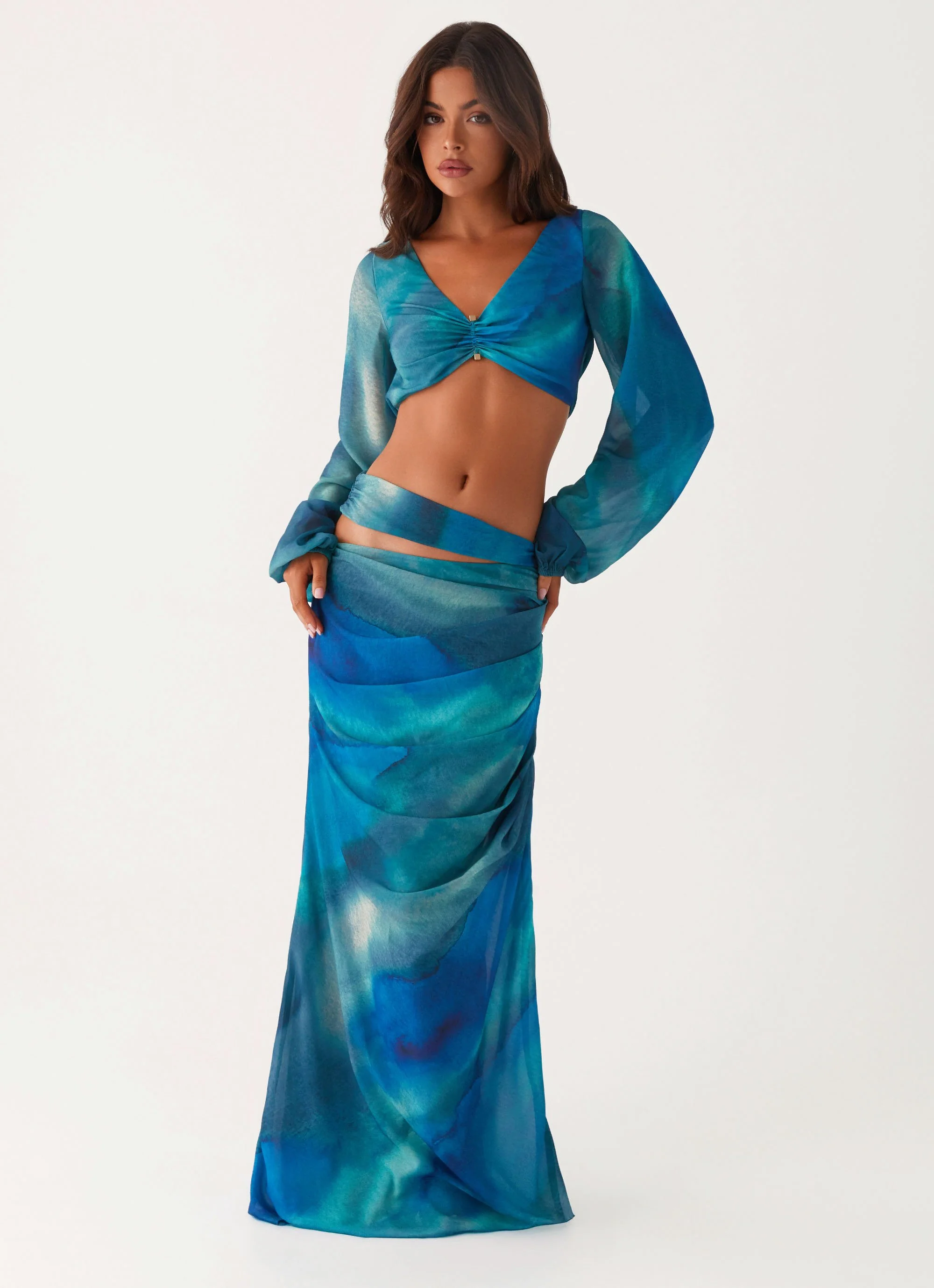 Austin Long Sleeve Top - Blue Tie Dye - Image 6